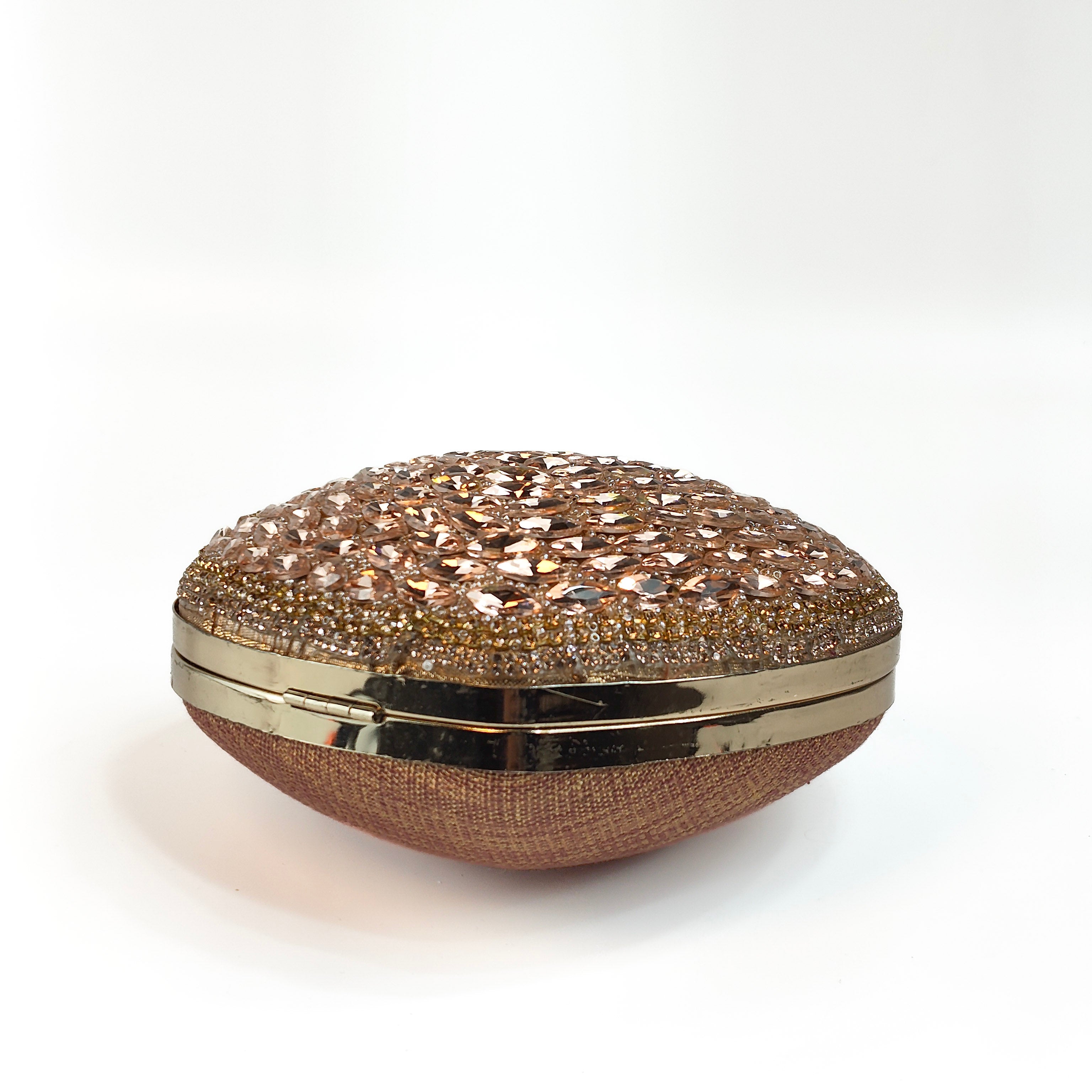 Rose Gold Crystal Heart Clutch