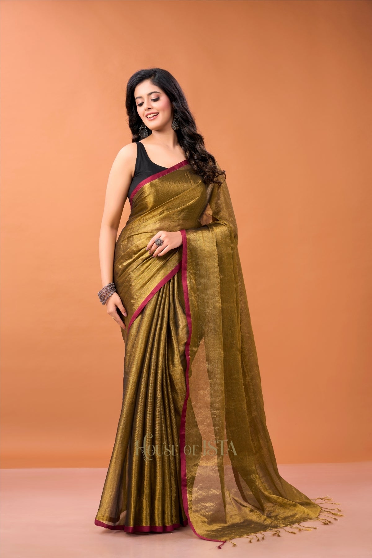 Tamravati Tissue Cotton Saree