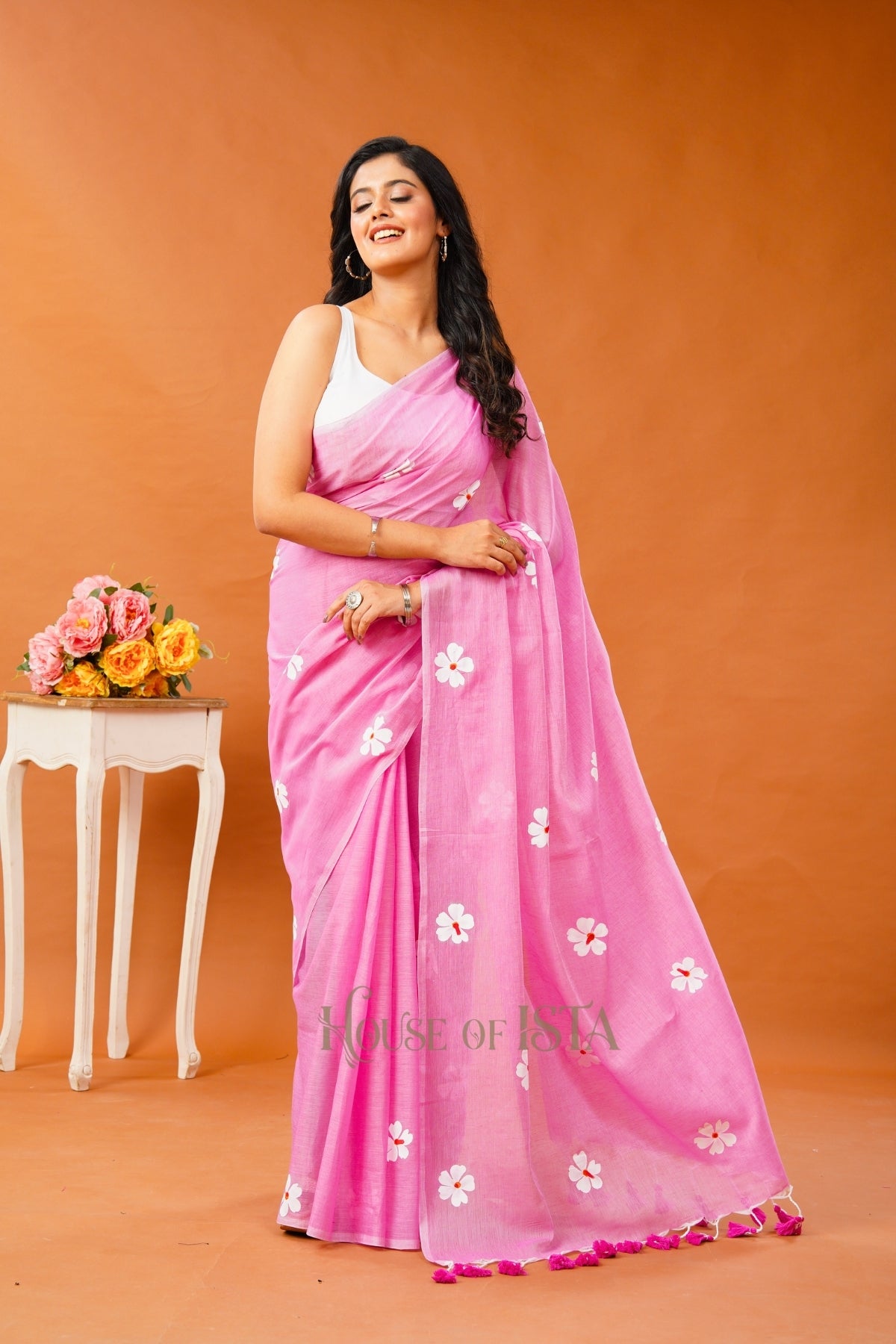 Pink Breeze Mulmul Sarees