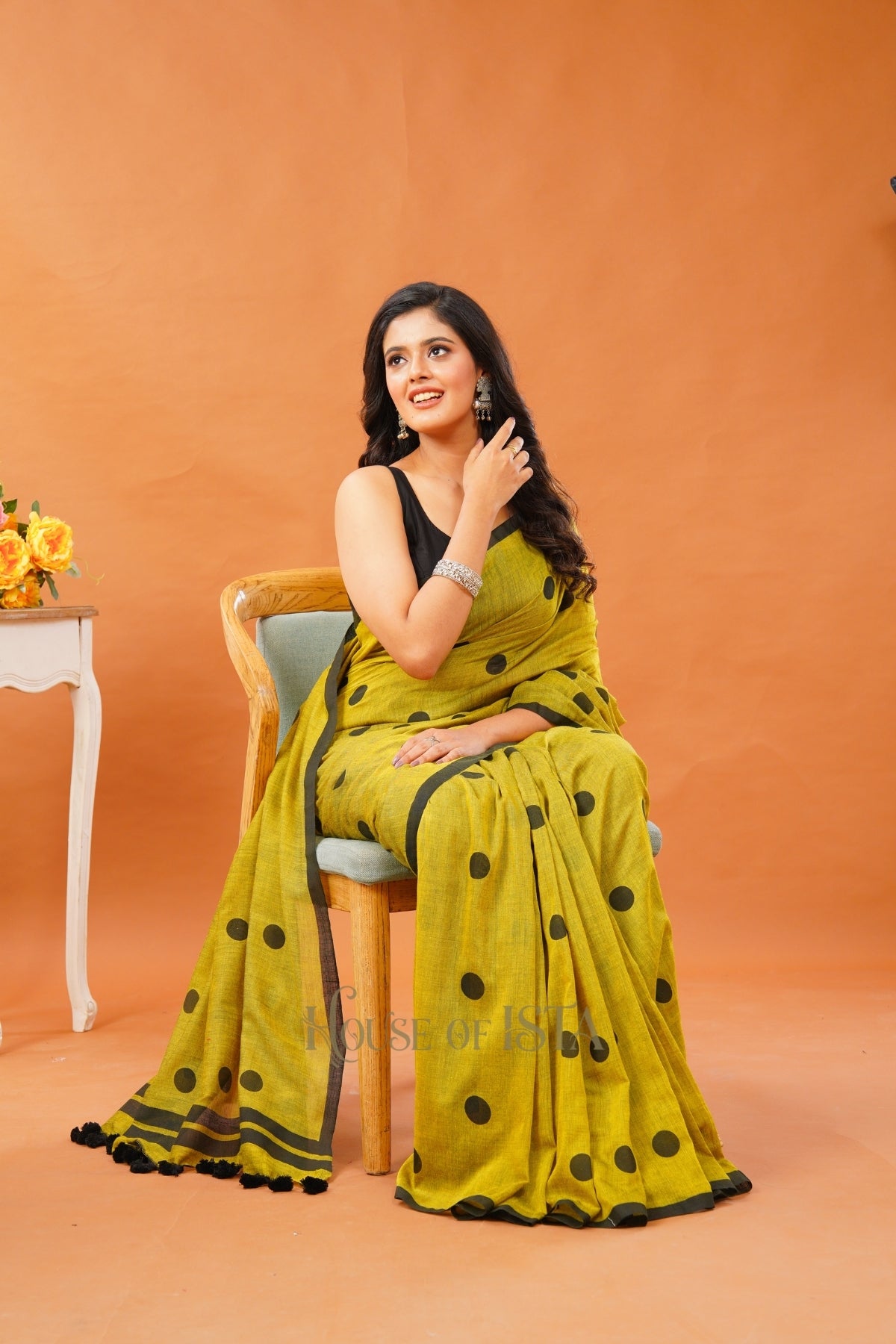 Mustard Geometry Cotton Saree