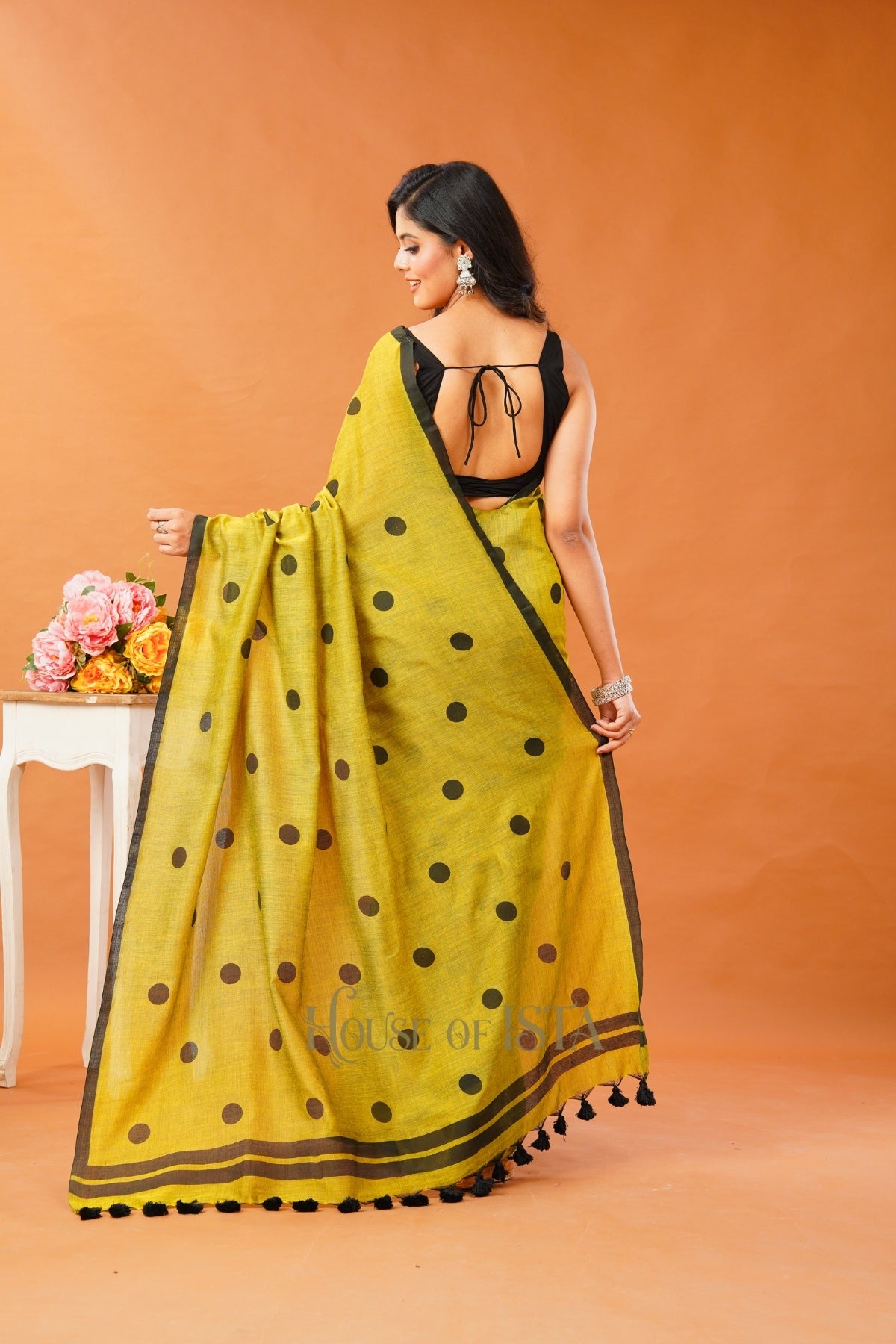 Mustard Geometry Cotton Saree