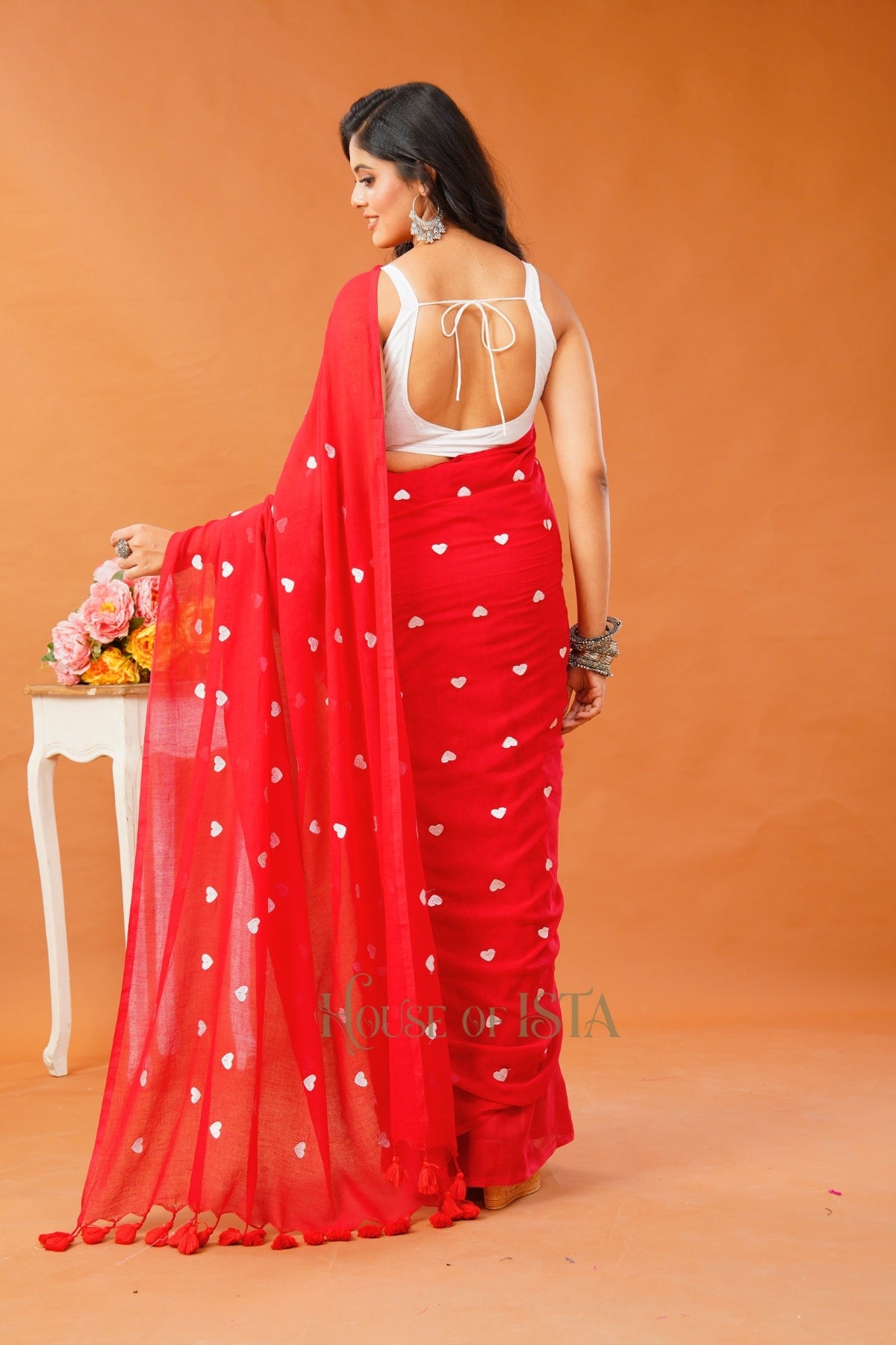 Candy Heart Mulmul Saree