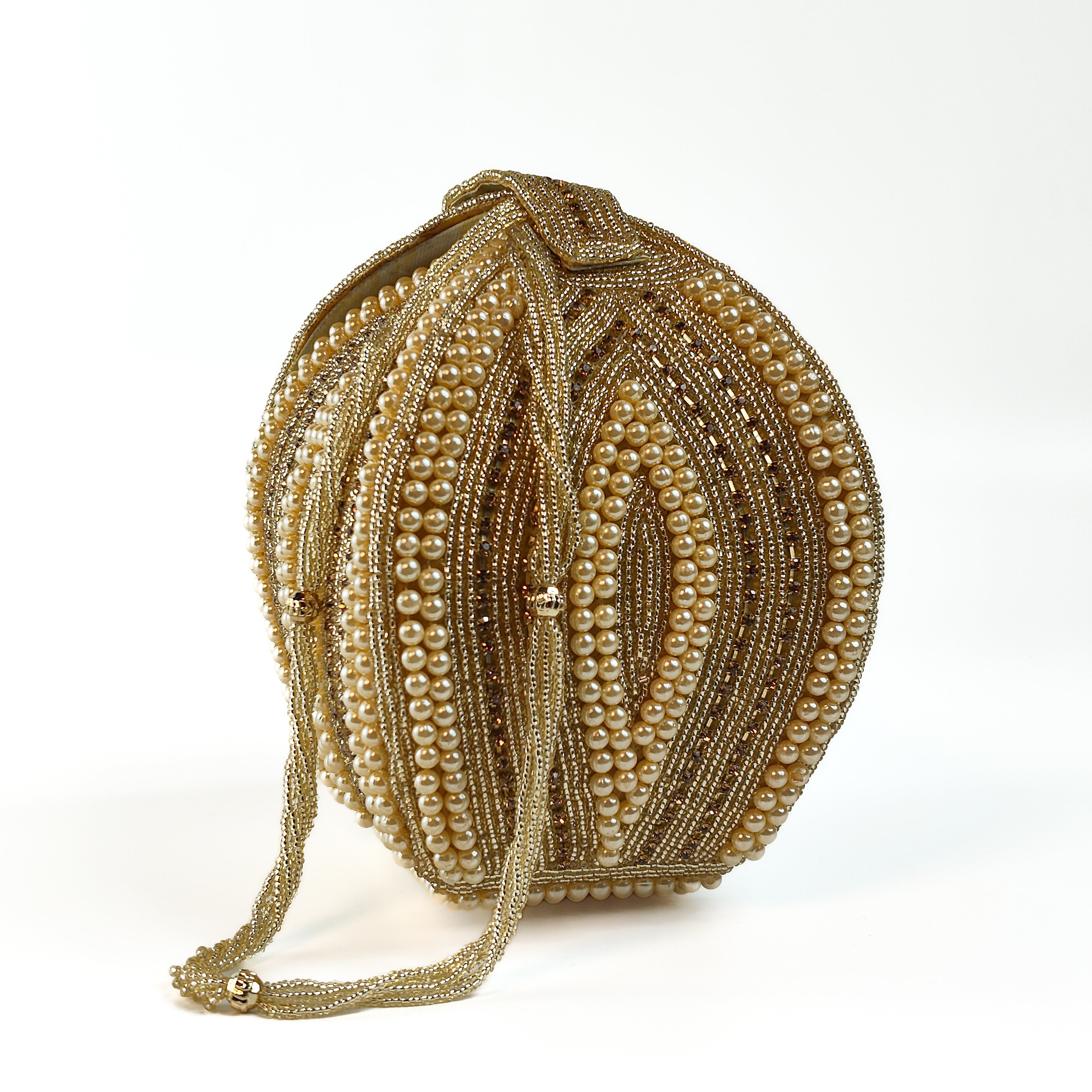 Gold Lotus Pearl Premium Clutch