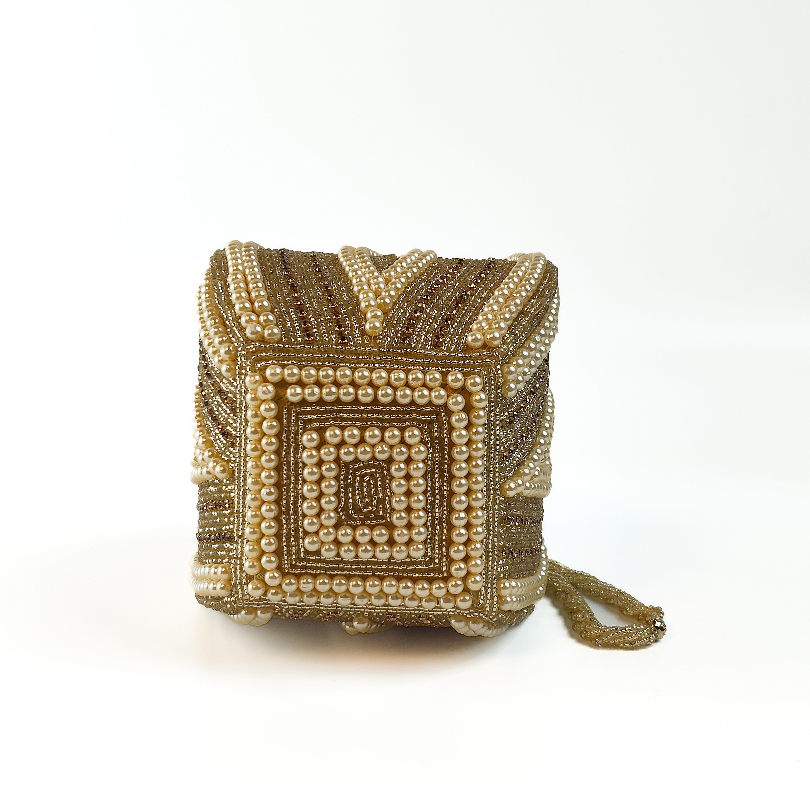 Gold Lotus Pearl Premium Clutch