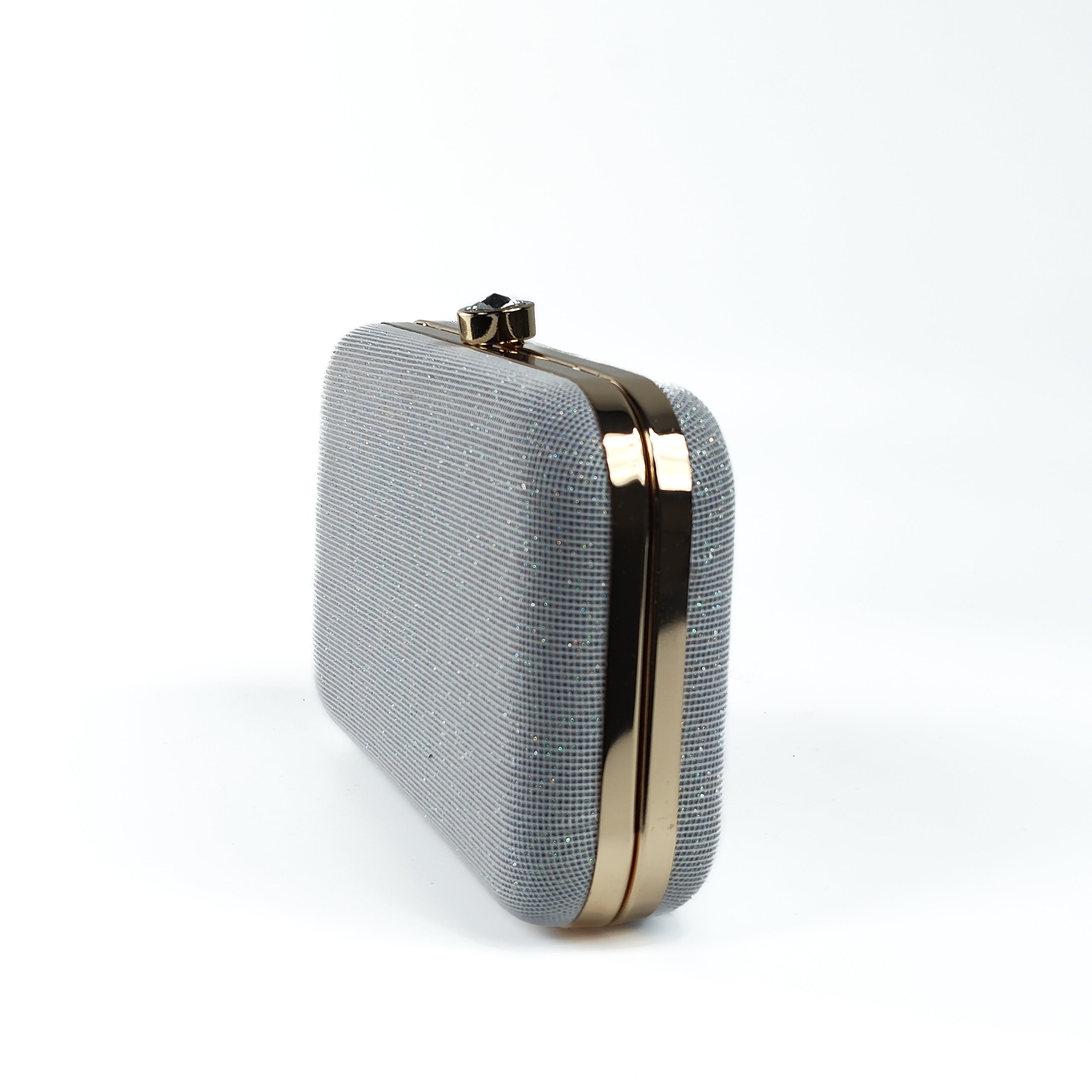 Silver Stardust Minaudière Hard Clutch