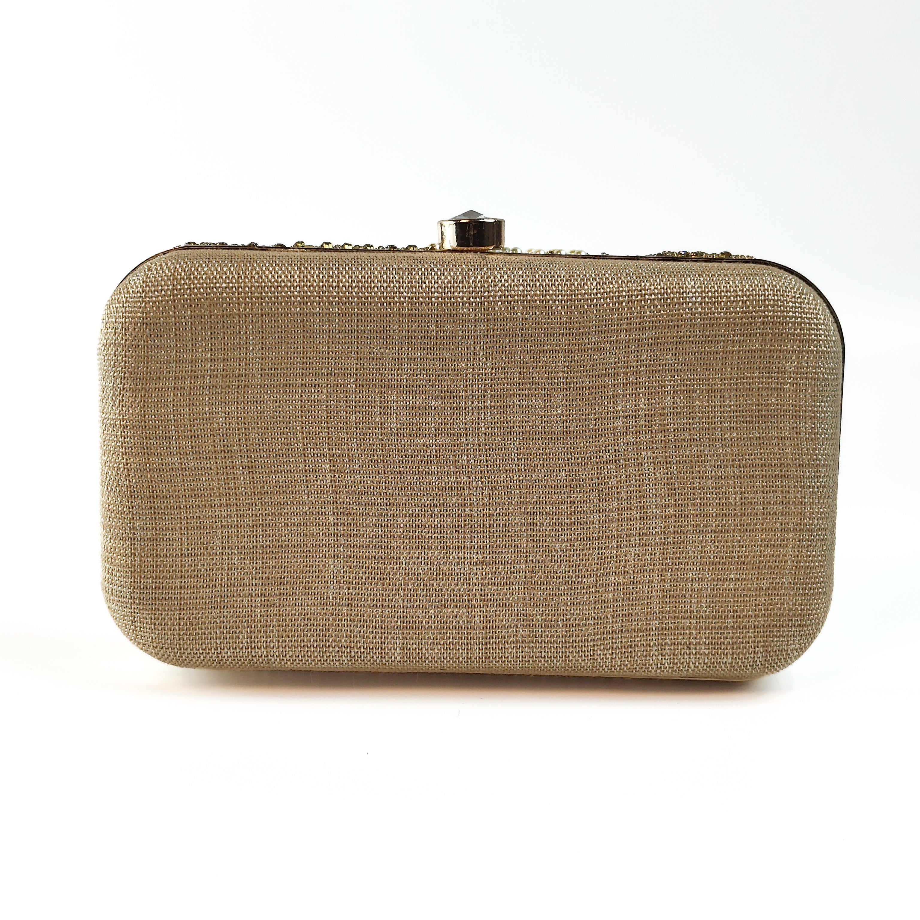 Pearl Wave Embellished Hard Clutch