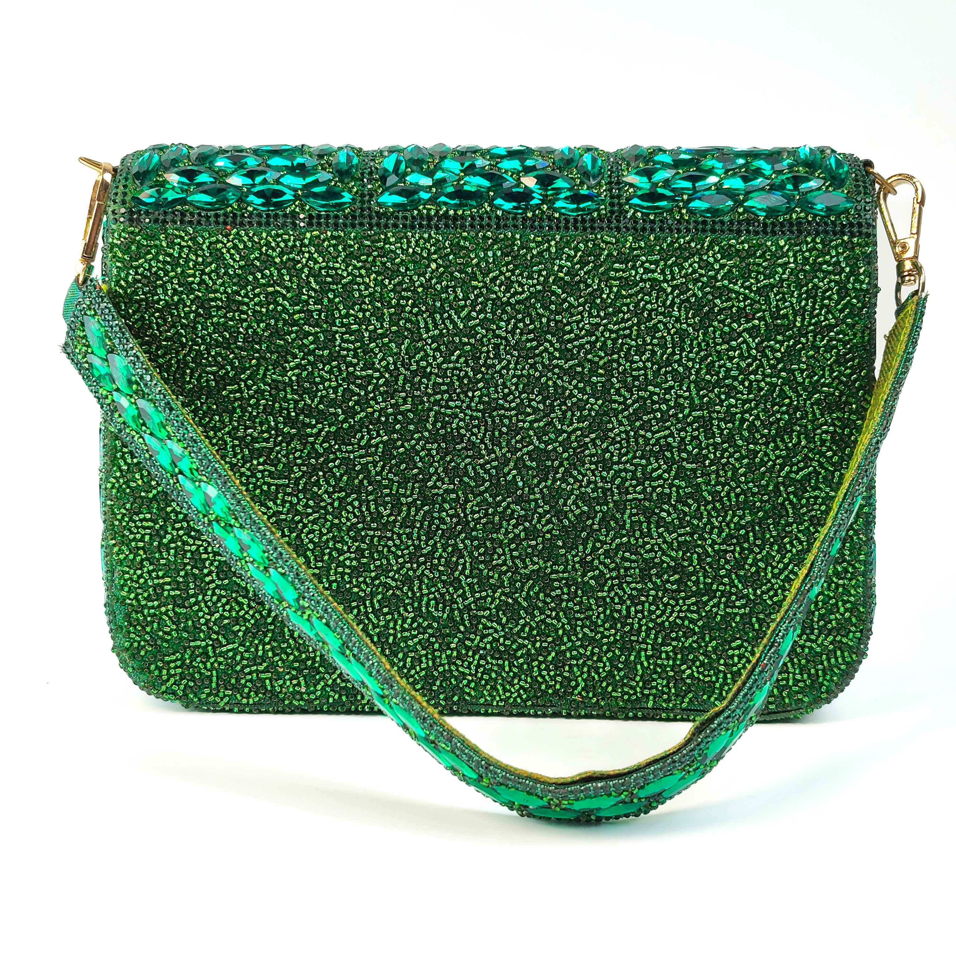 Emerald Crystal Cascade Premium Clutch