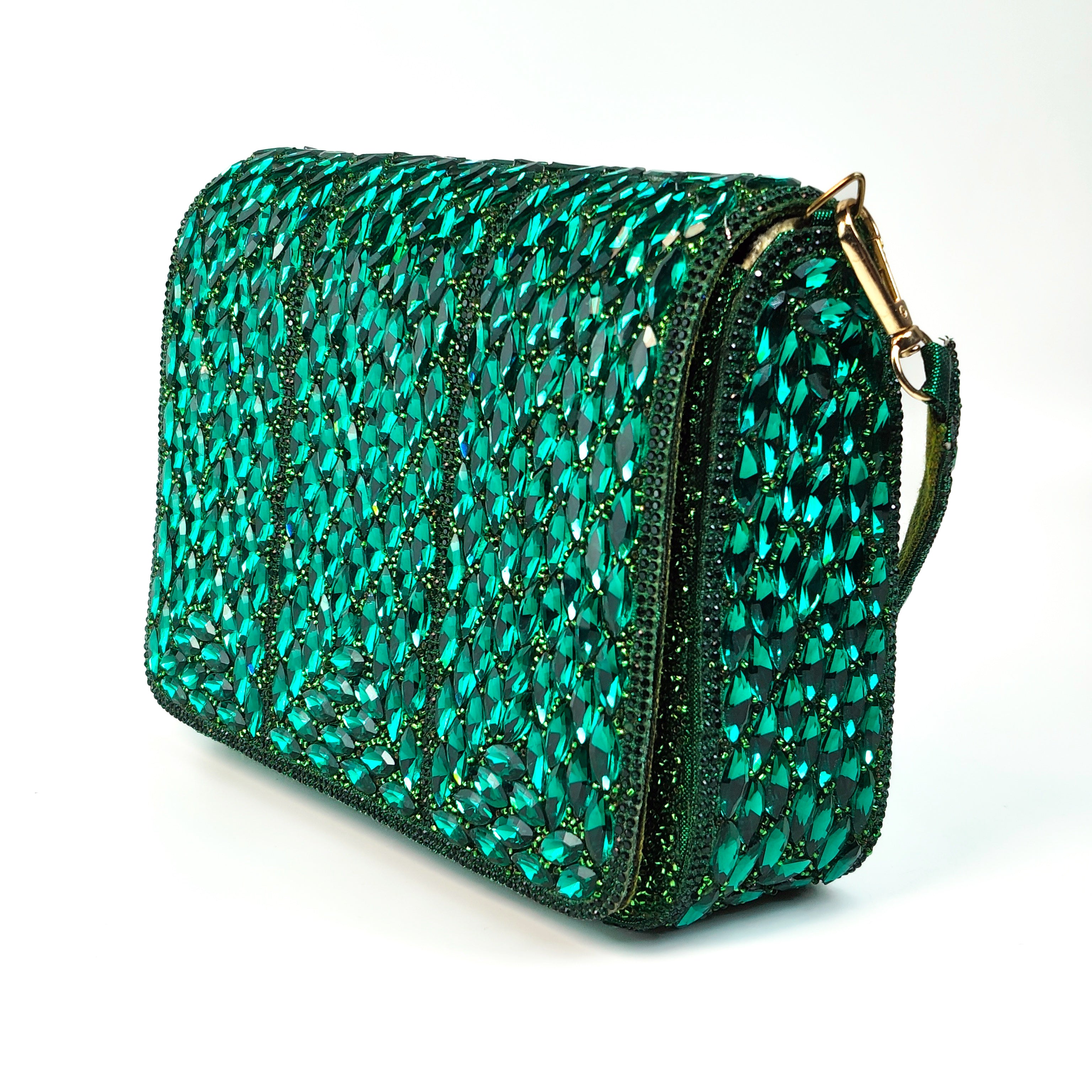 Emerald Crystal Cascade Premium Clutch