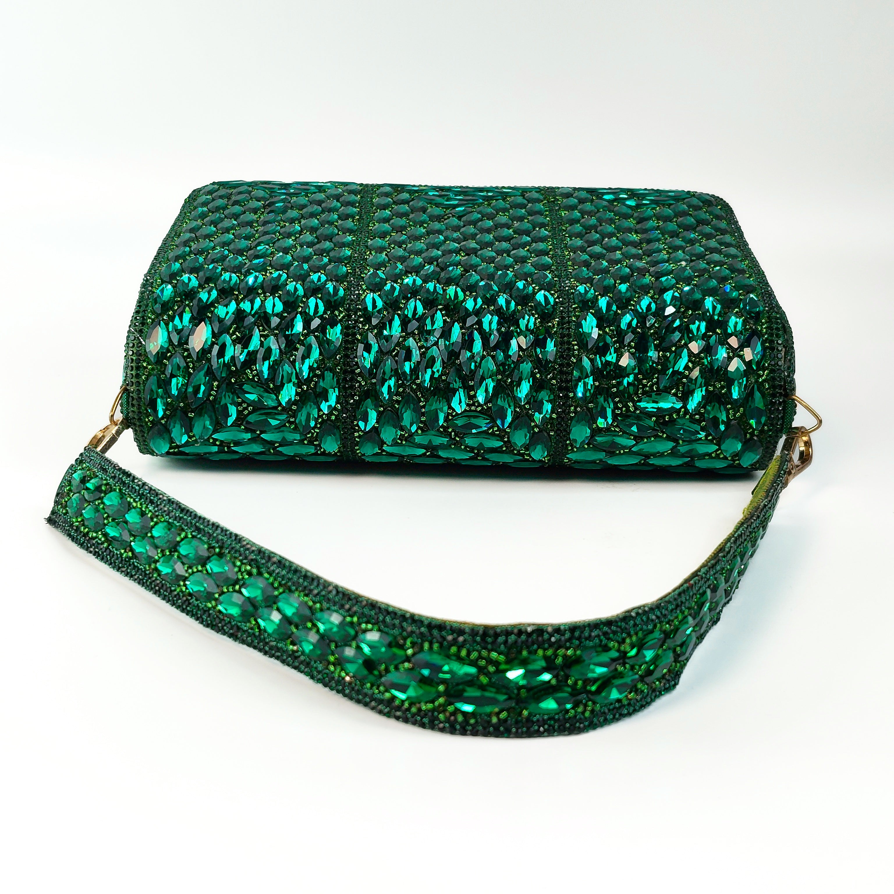 Emerald Crystal Cascade Premium Clutch