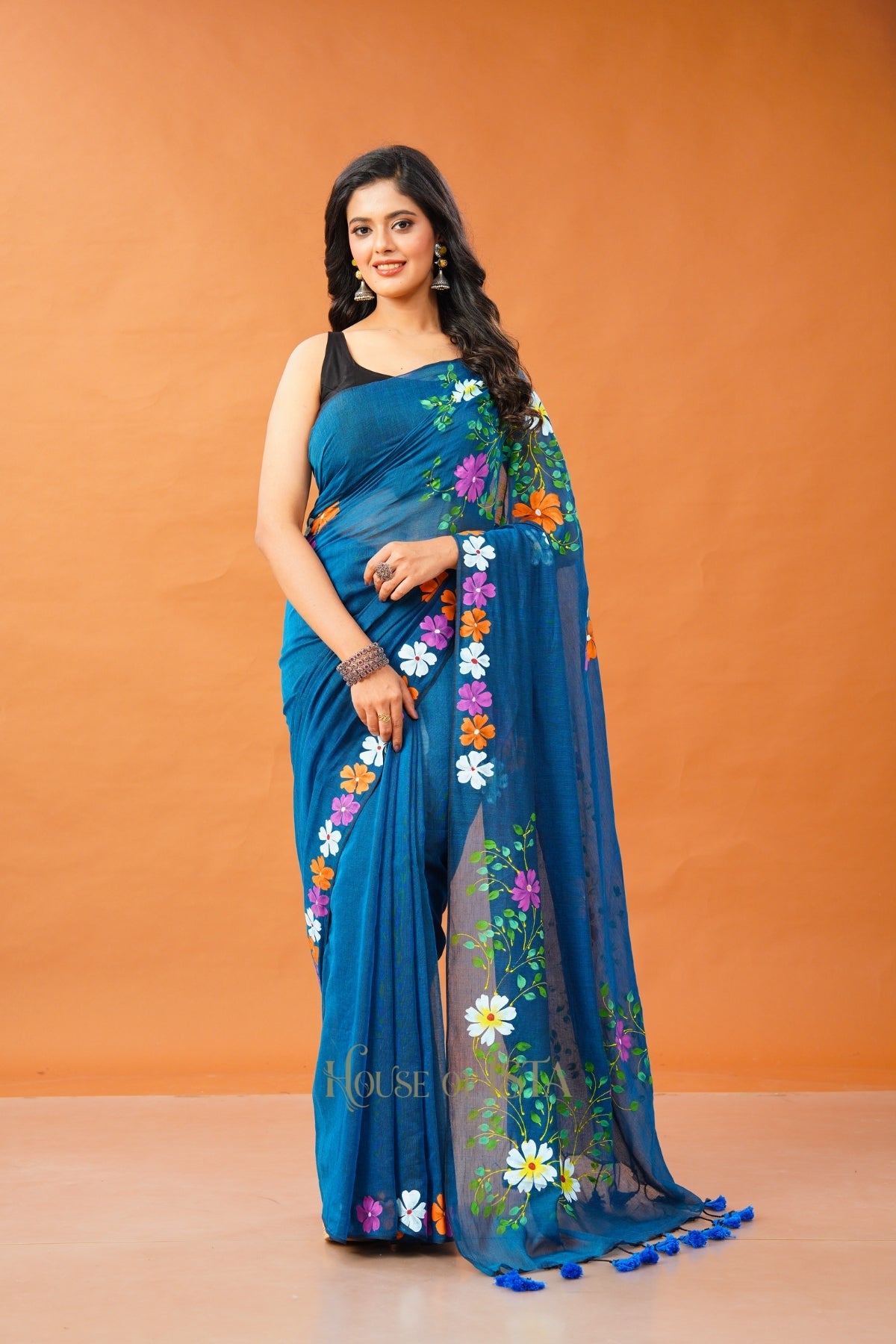 Peacock Poetry Mulmul Saree