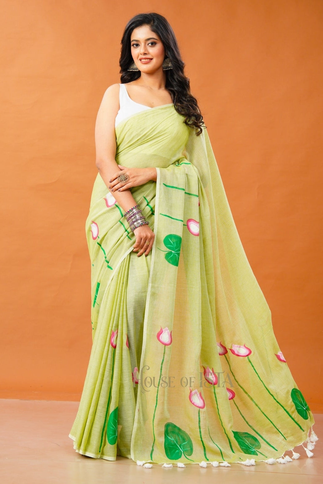 The Sage Lotus Mulmul Saree