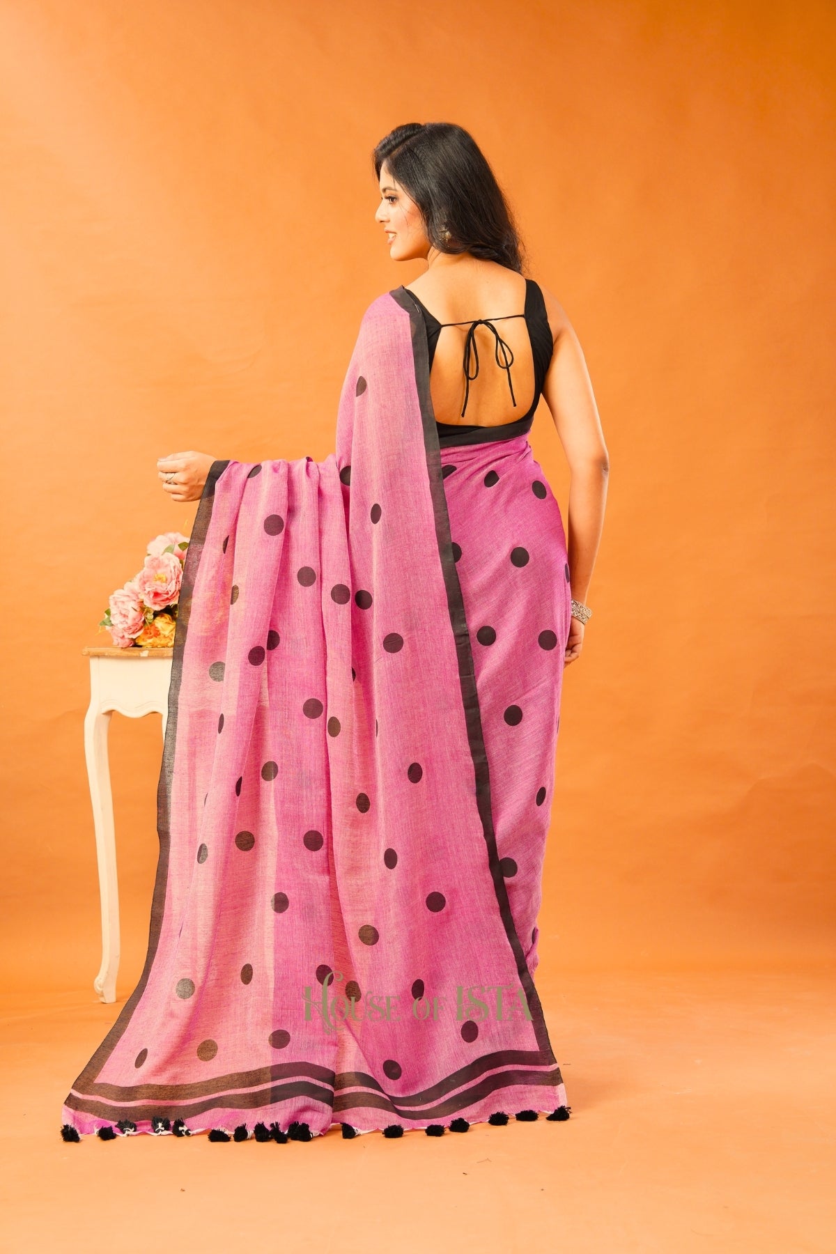 Pink Pepper Cotton Saree