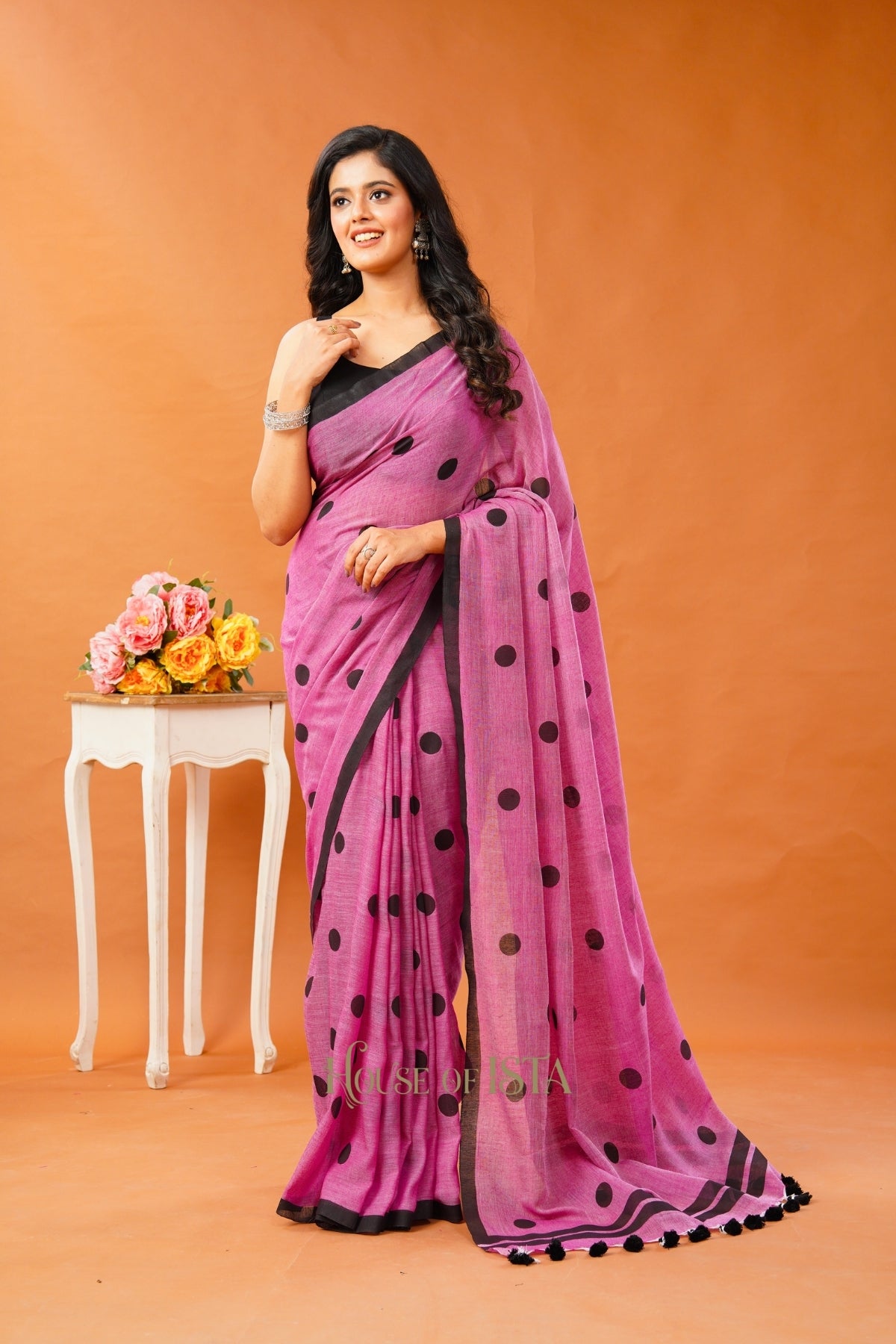 Pink Pepper Cotton Saree