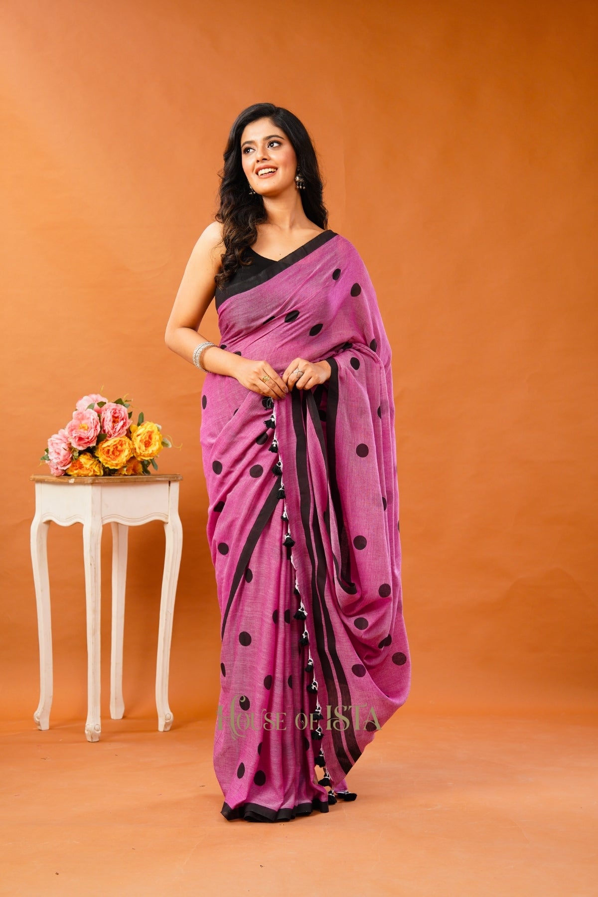 Pink Pepper Cotton Saree