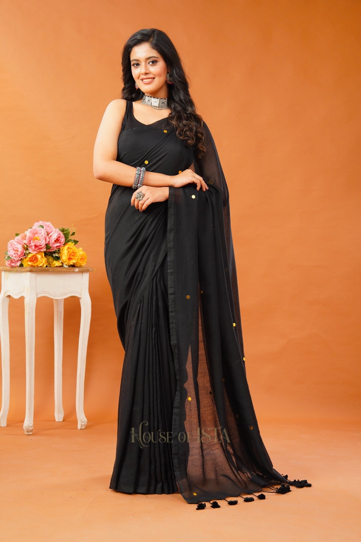 Midnight Galaxy Cotton Saree