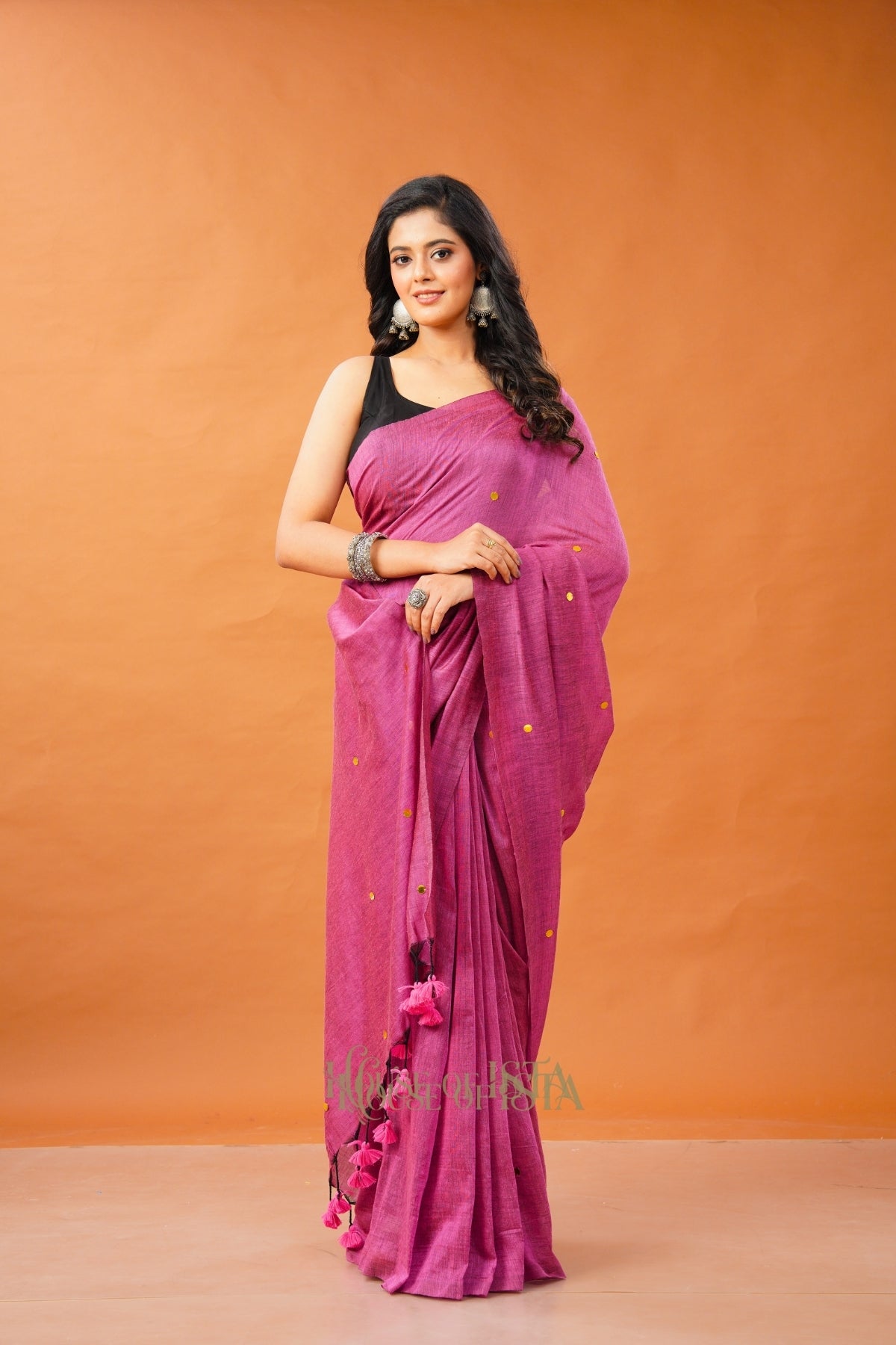 Manmohini Wine Cotton Saree