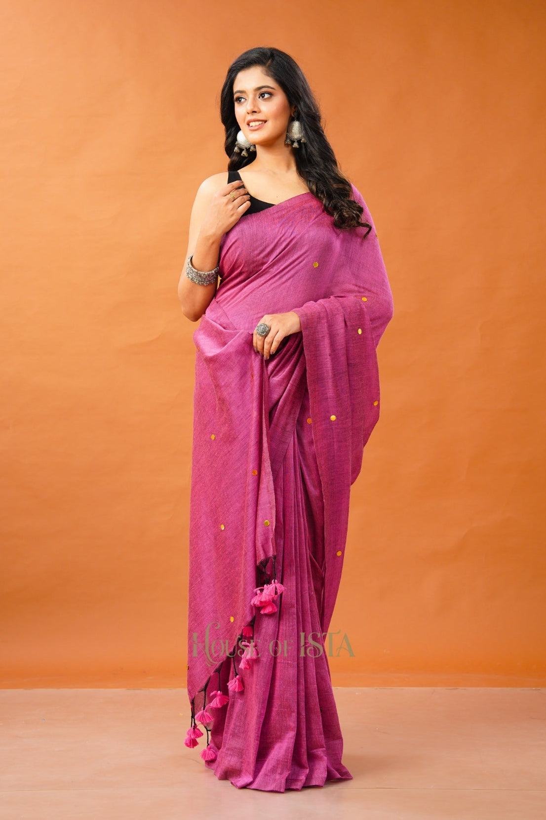 Manmohini Wine Cotton Saree
