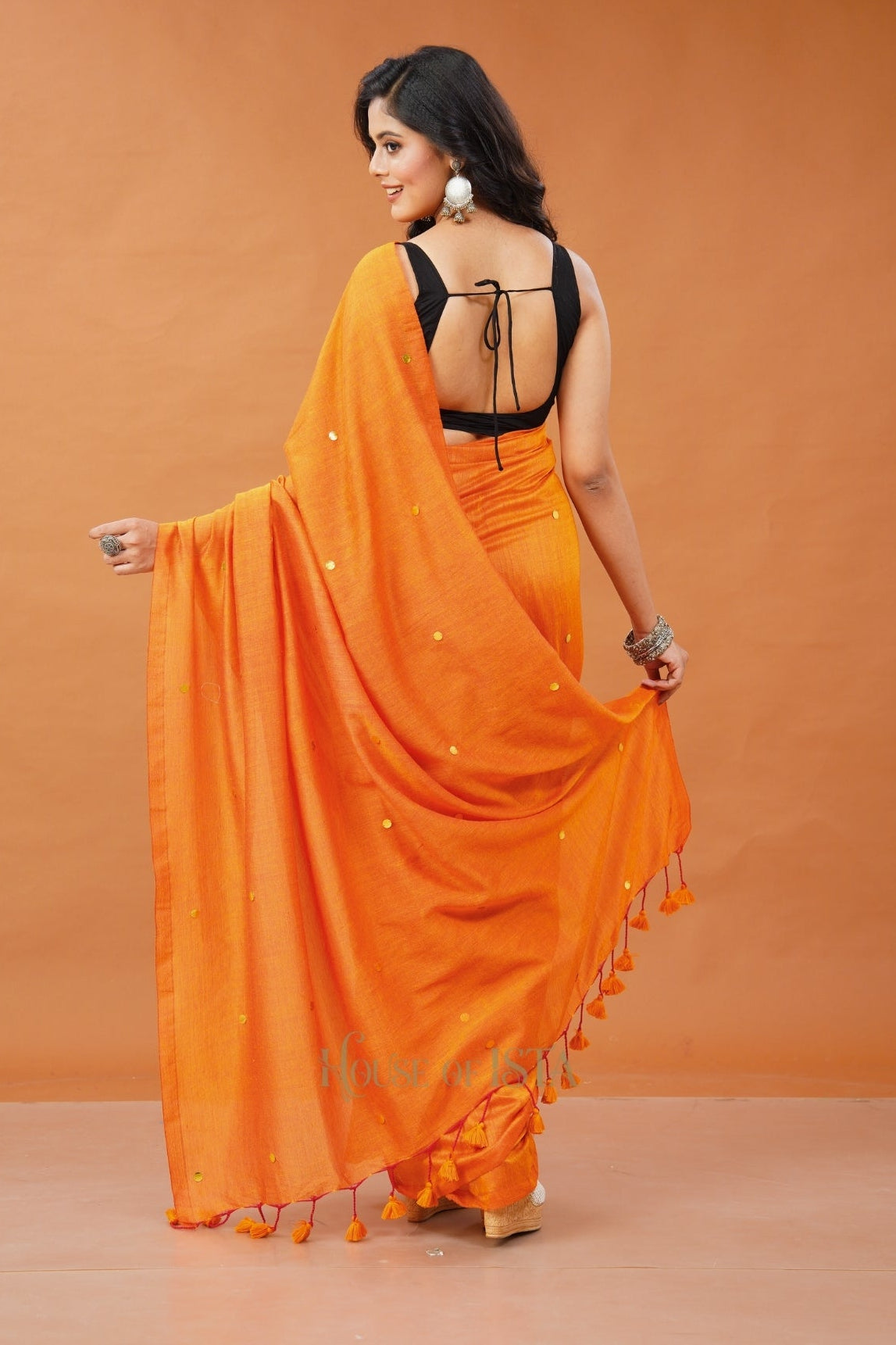Kesariya Jhalak Cotton Saree