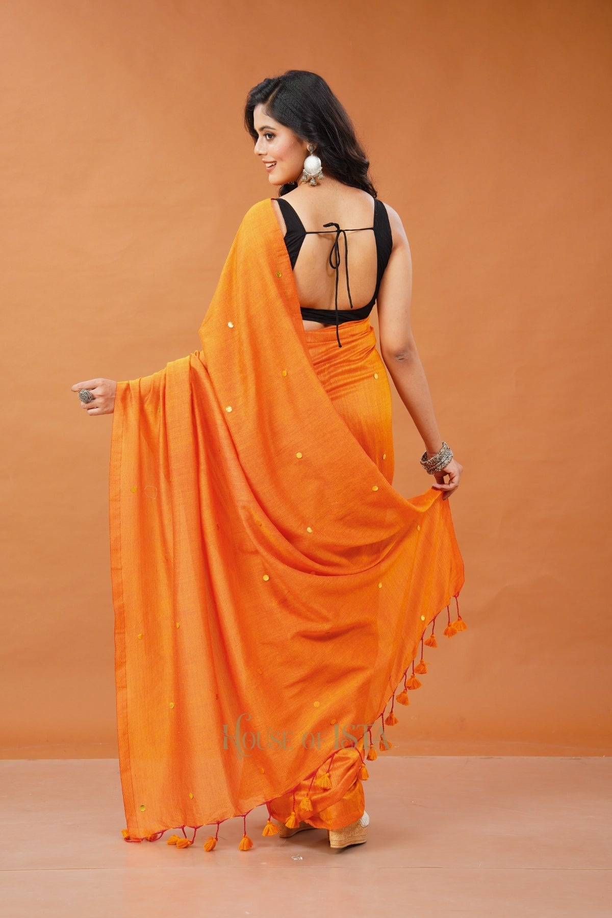 Kesariya Jhalak Cotton Saree