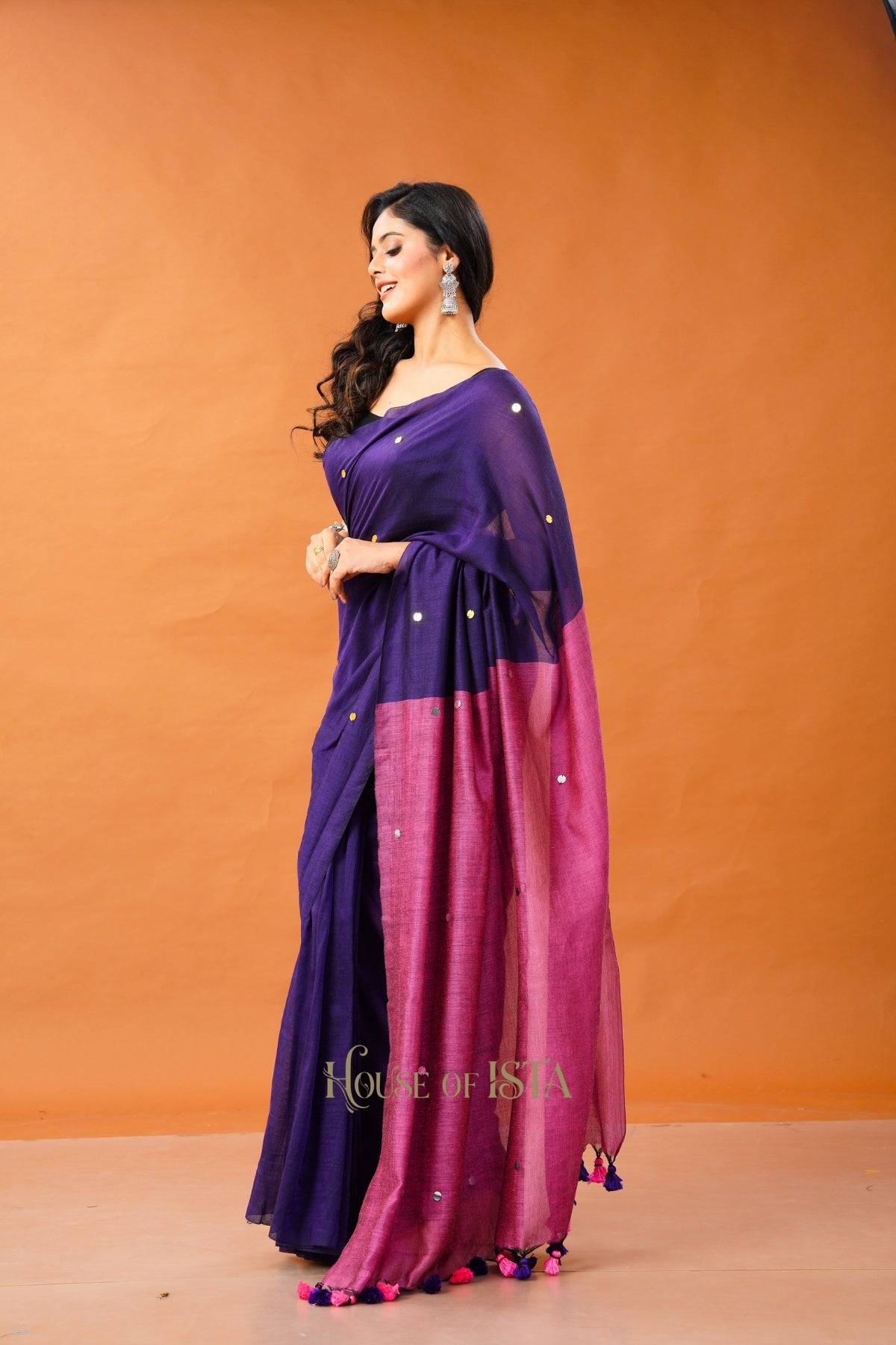 Amethyst Aura Cotton Saree