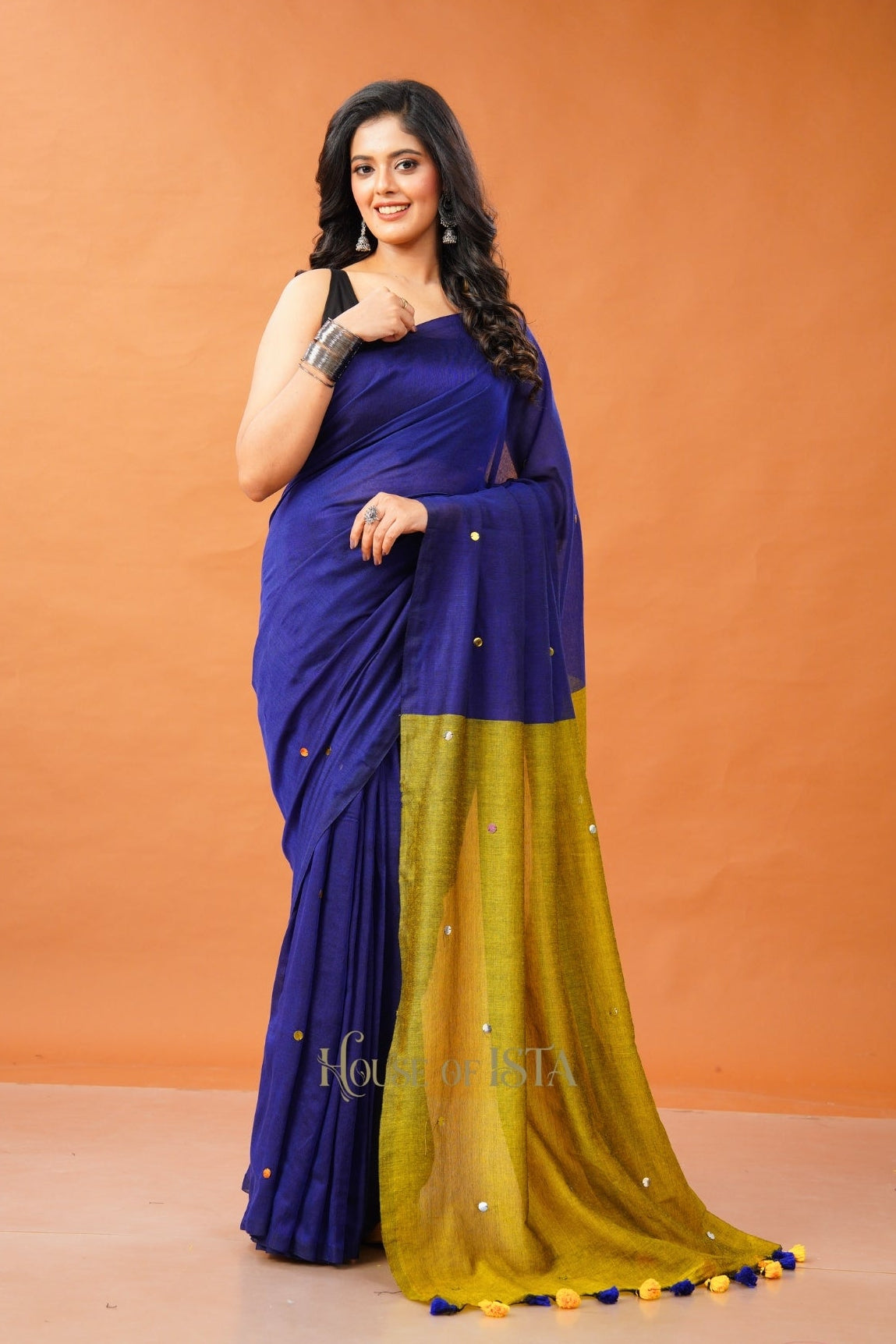 Sunehri Neelam Cotton Saree