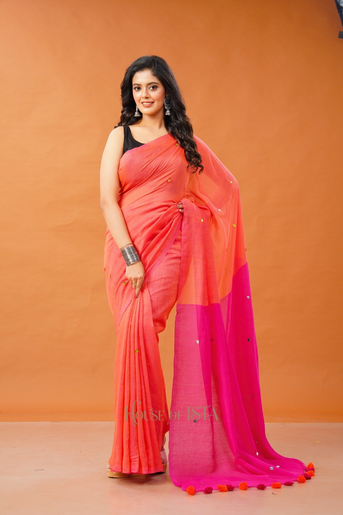 Berry Blush & Beam Cotton Saree
