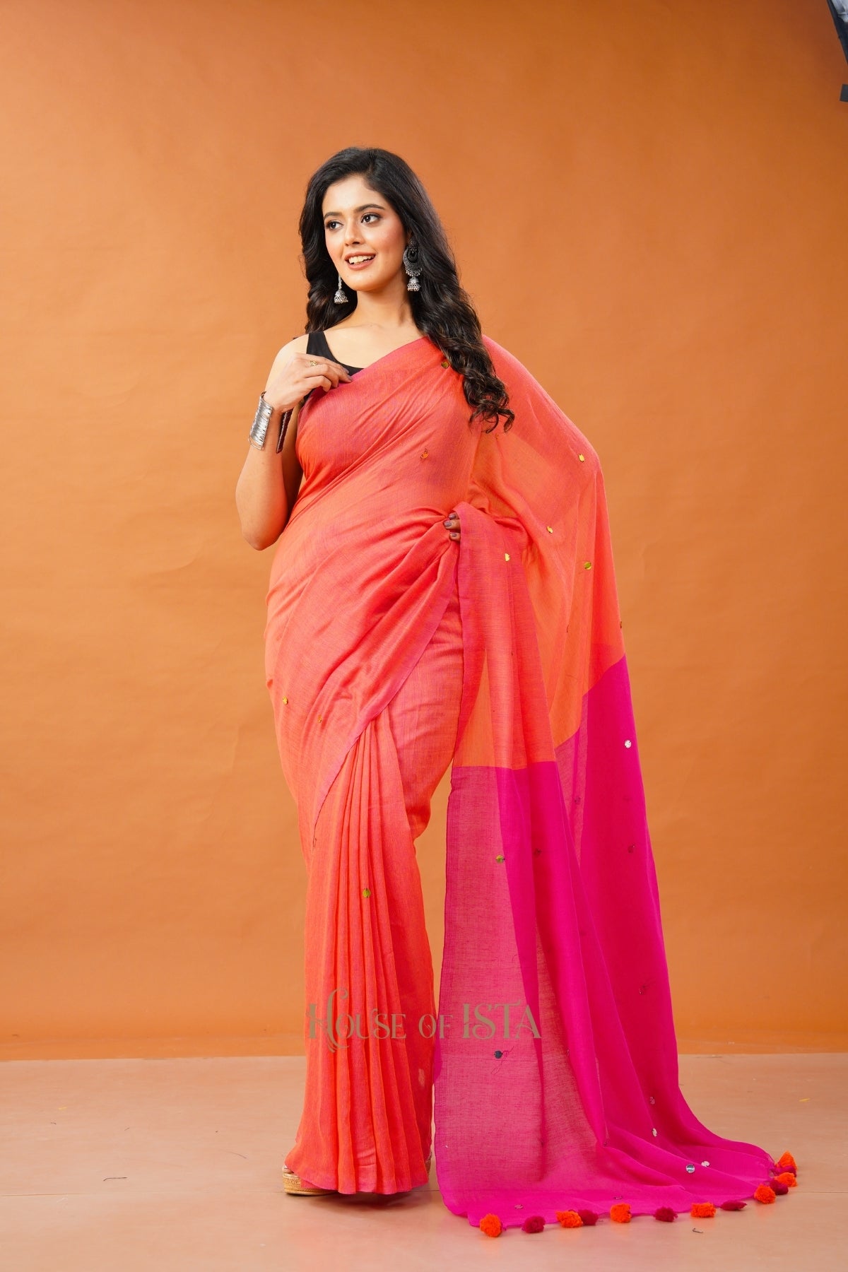 Berry Blush & Beam Cotton Saree