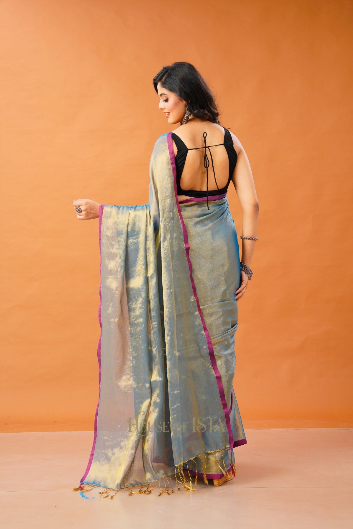 Neel Eshana Tissue Cotton Saree