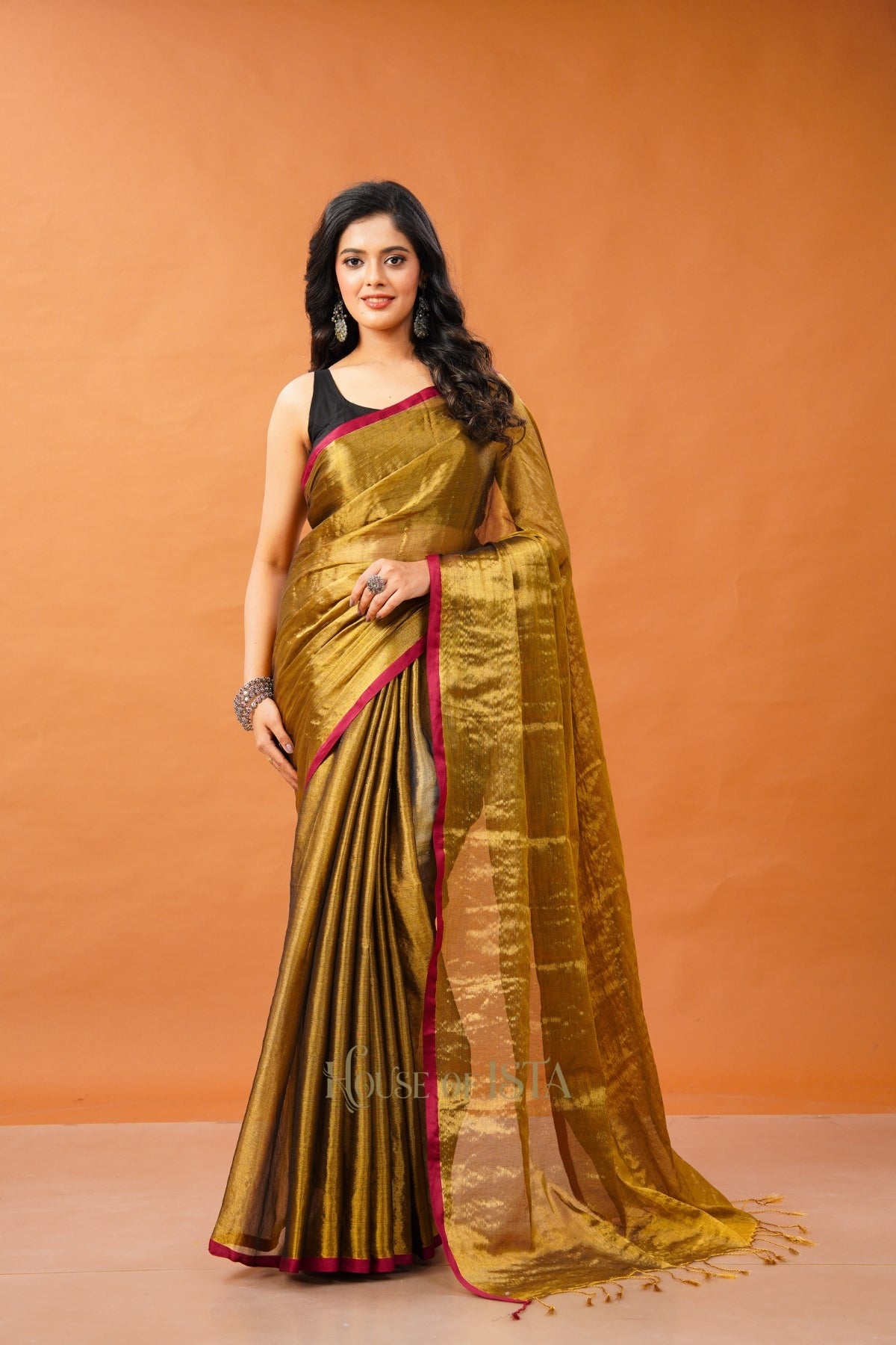 Tamravati Tissue Cotton Saree