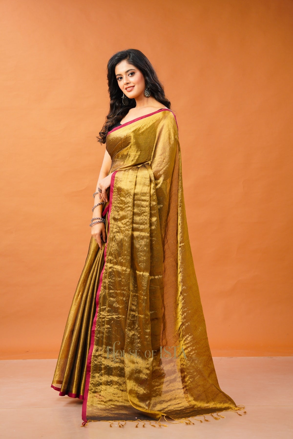 Tamravati Tissue Cotton Saree