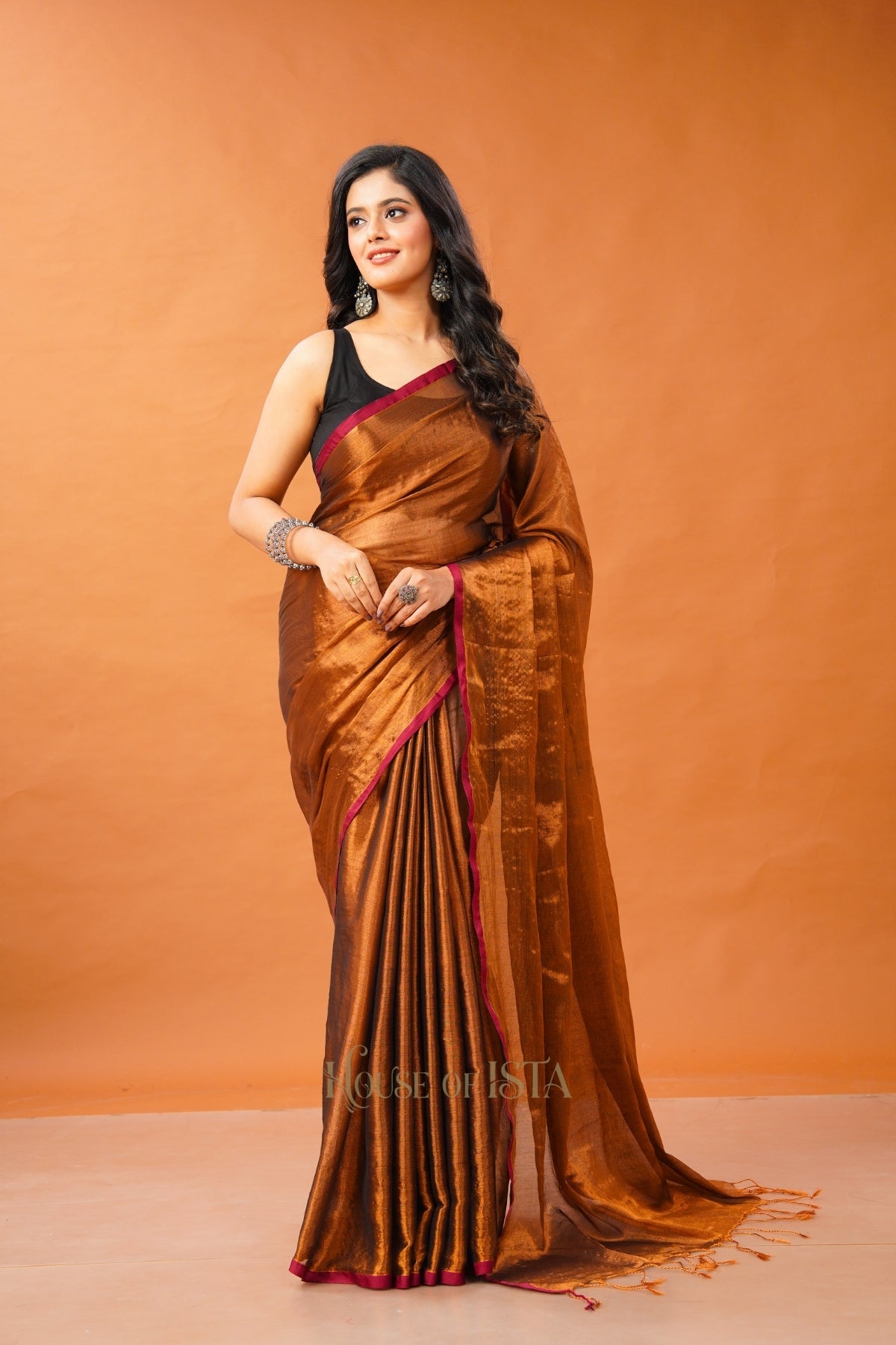 Ether Gold Tissue Cotton Saree