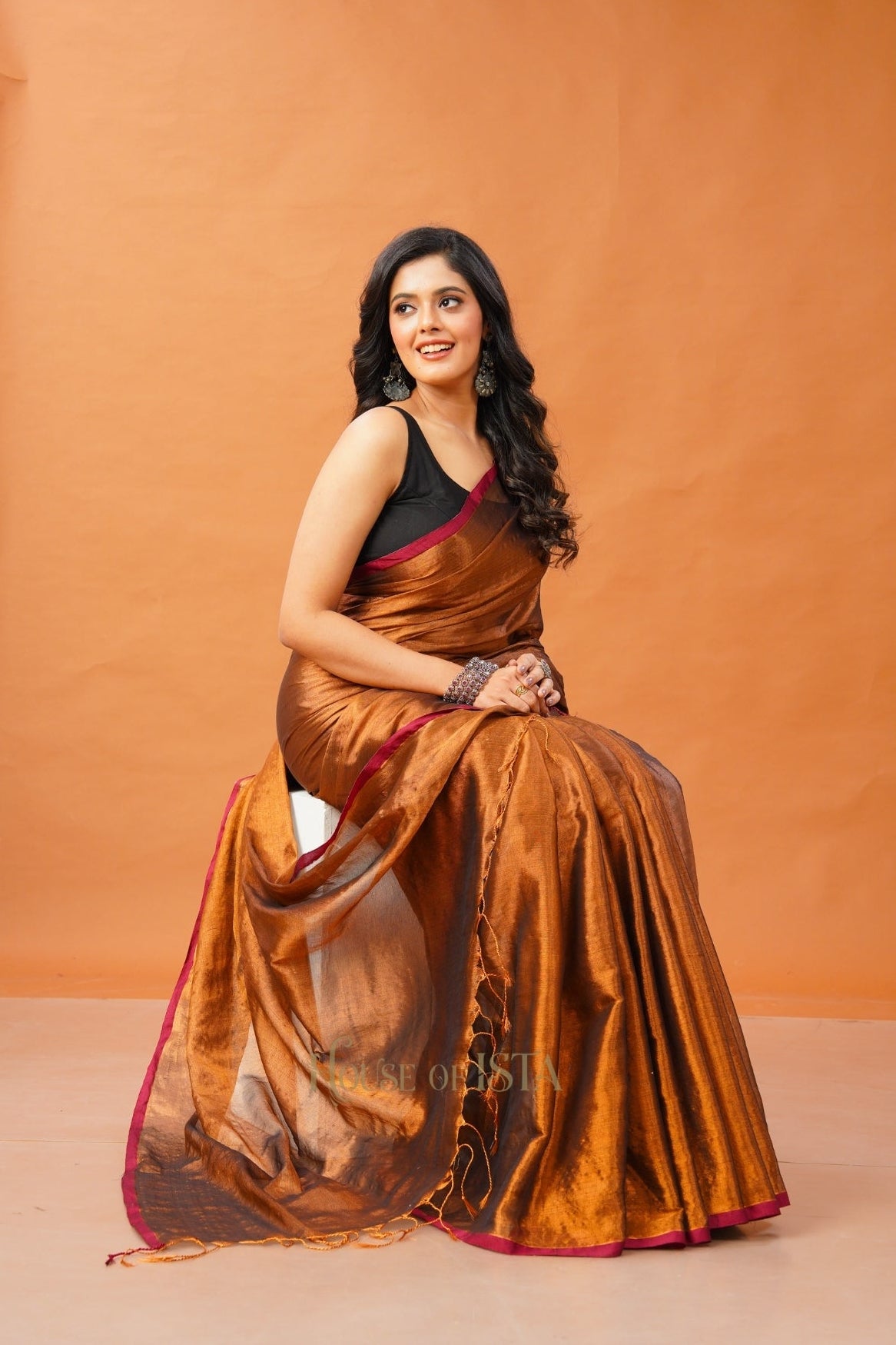 Ether Gold Tissue Cotton Saree