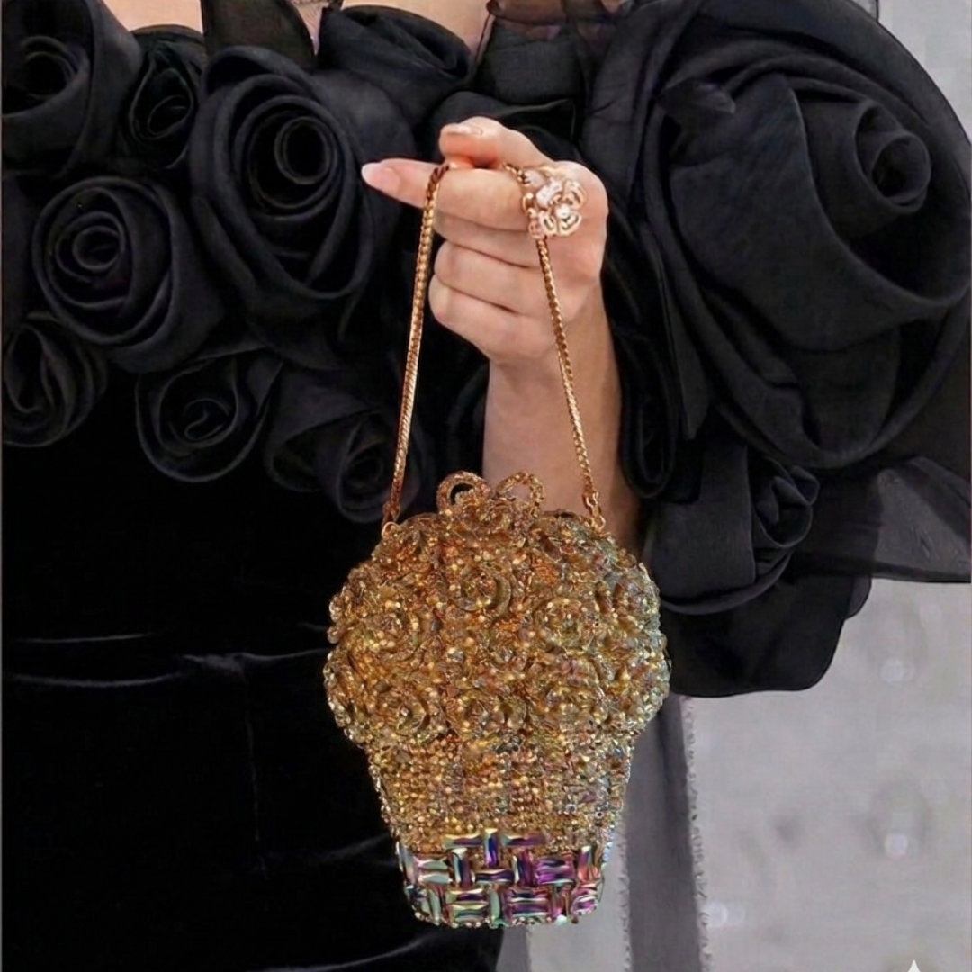 Crystal Rose Bouquet Luxe Clutch