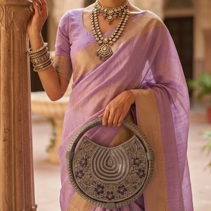 The Silver Mist Round Clutch