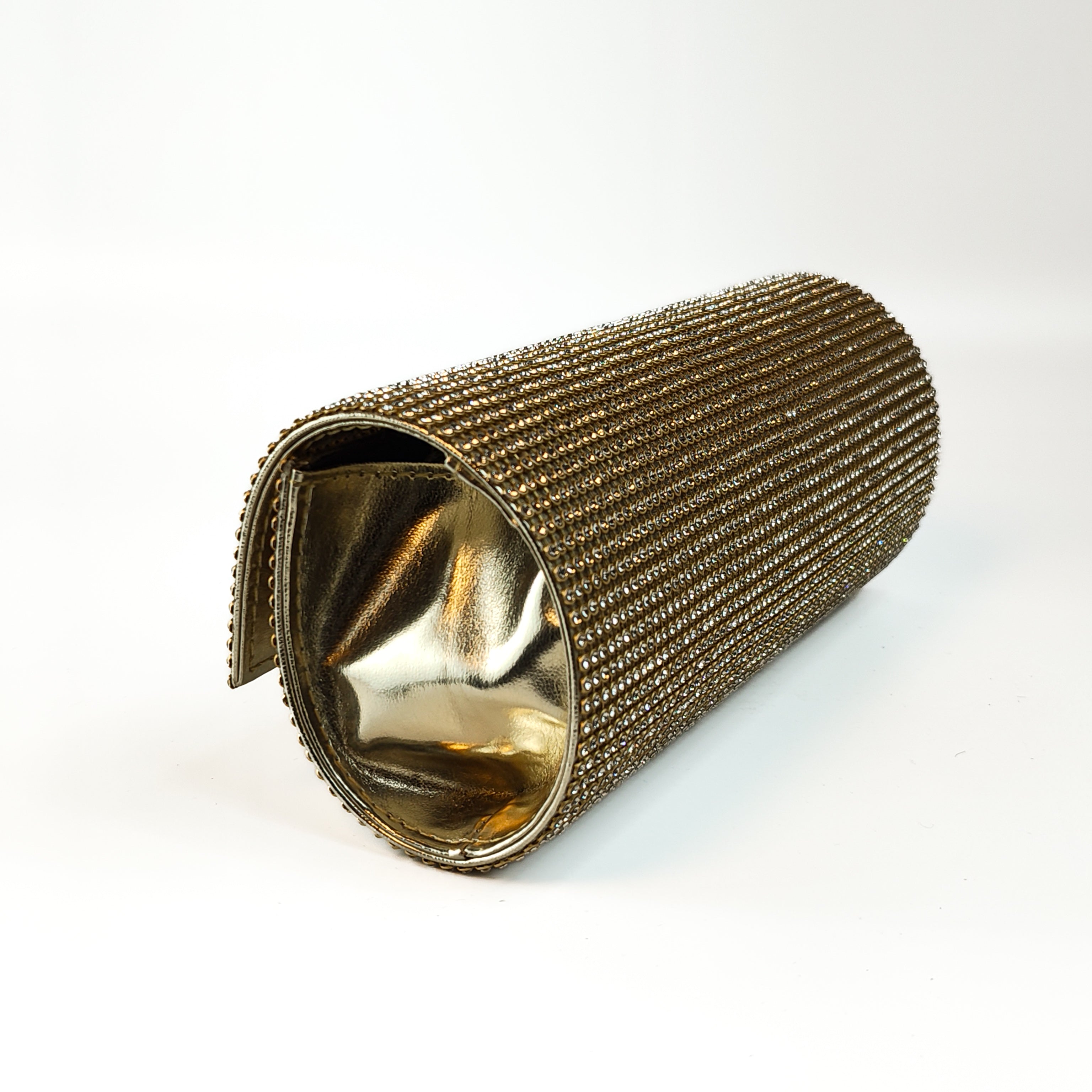 Golden Glam Crystal Clutch