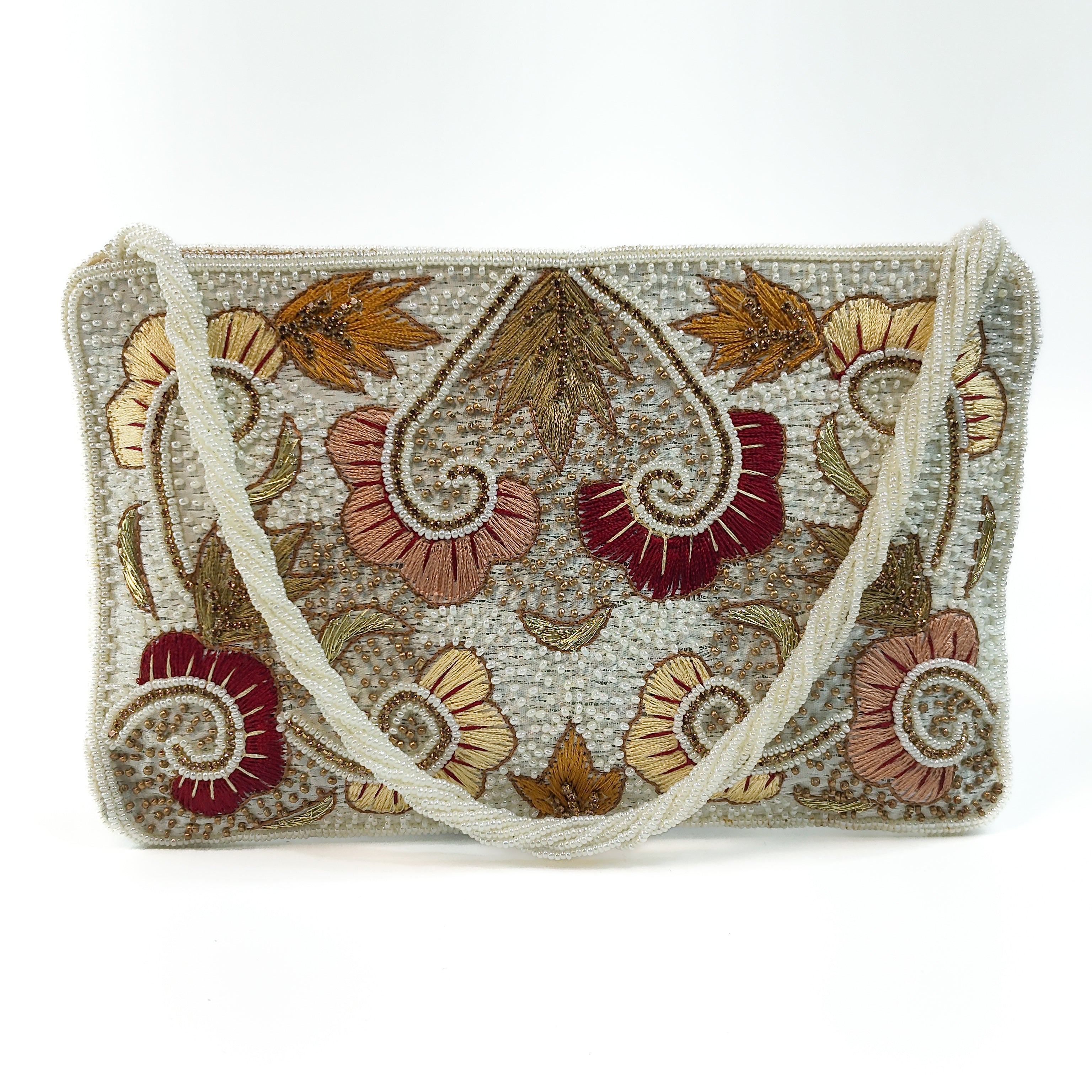 Pearl Bloom Luxurious Handcrafted Soft Clutch