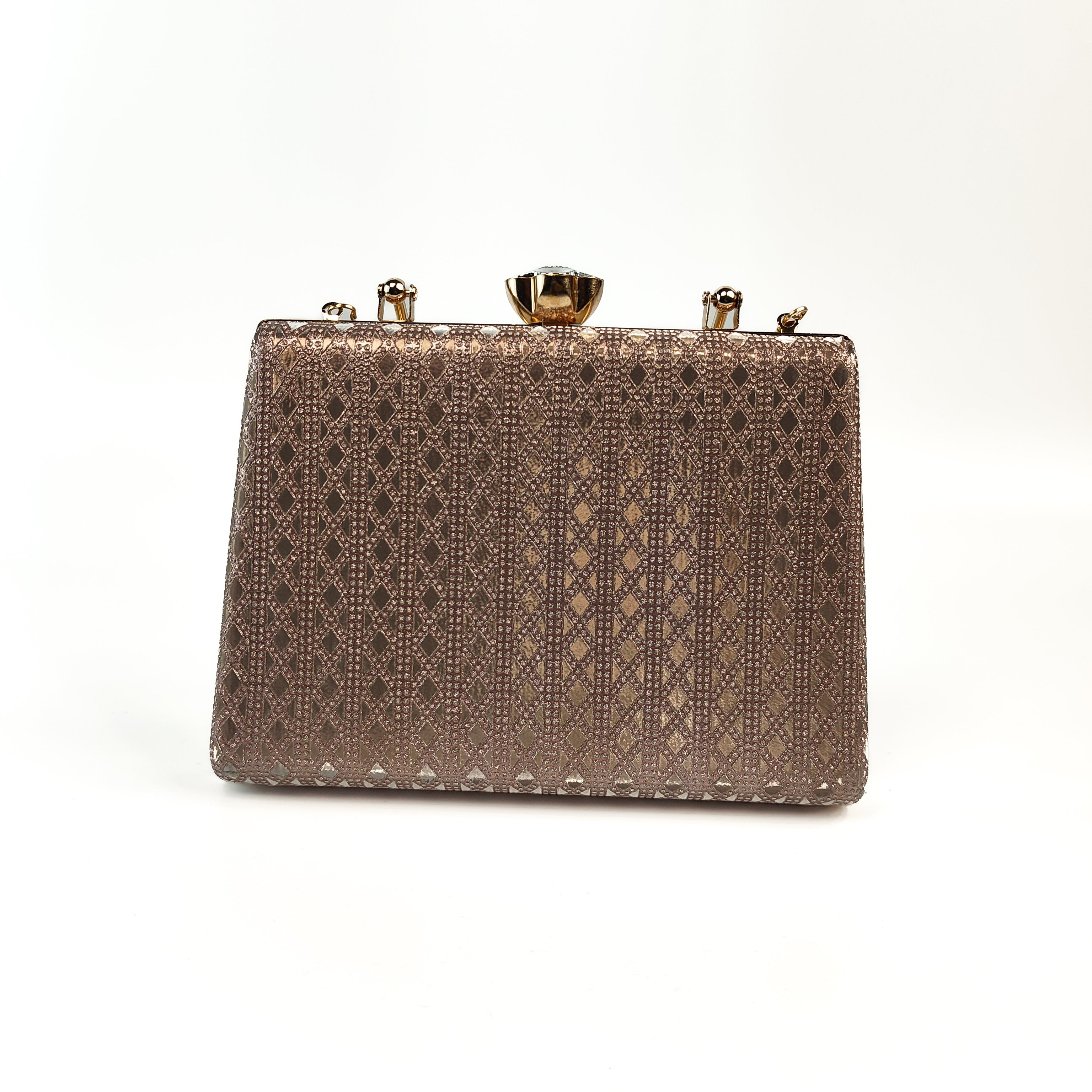Silver Mist & Rose Hard Box Clutch