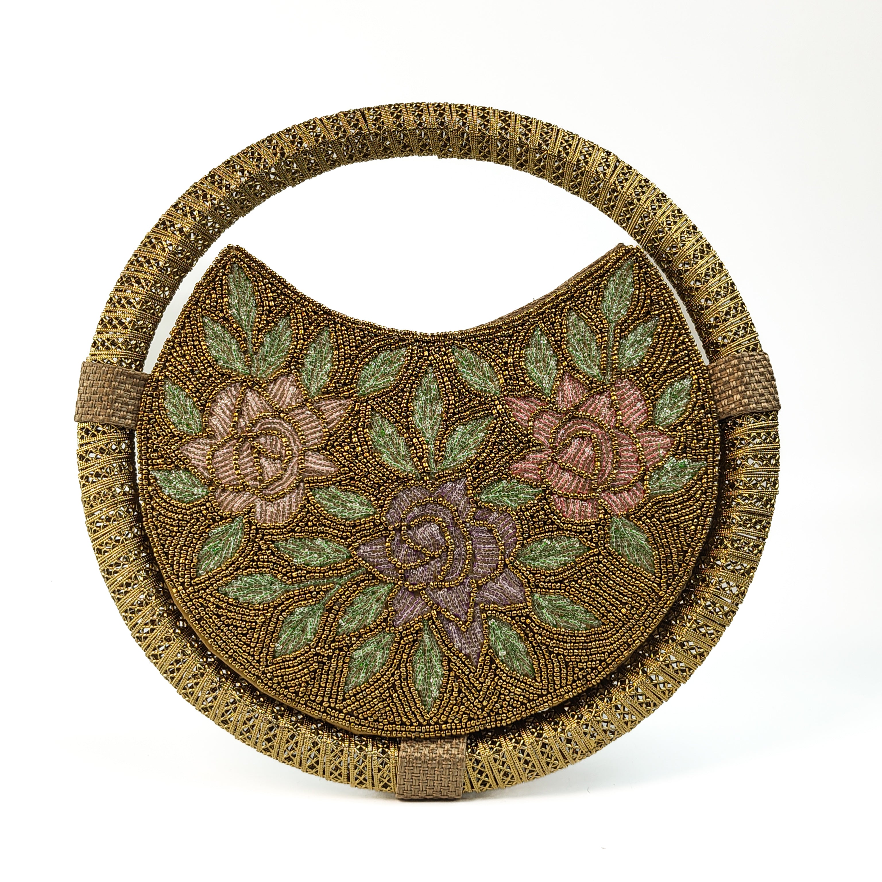 The Gilded Rose Round Clutch