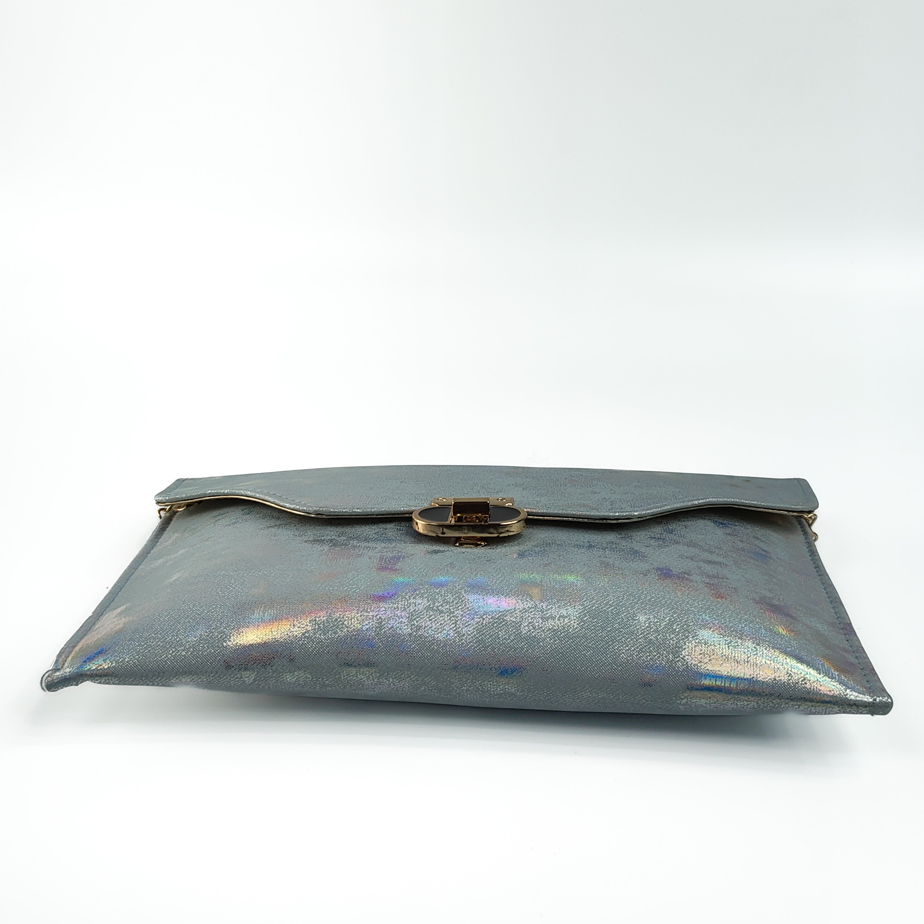 Frost Aura Holographic Soft Clutch