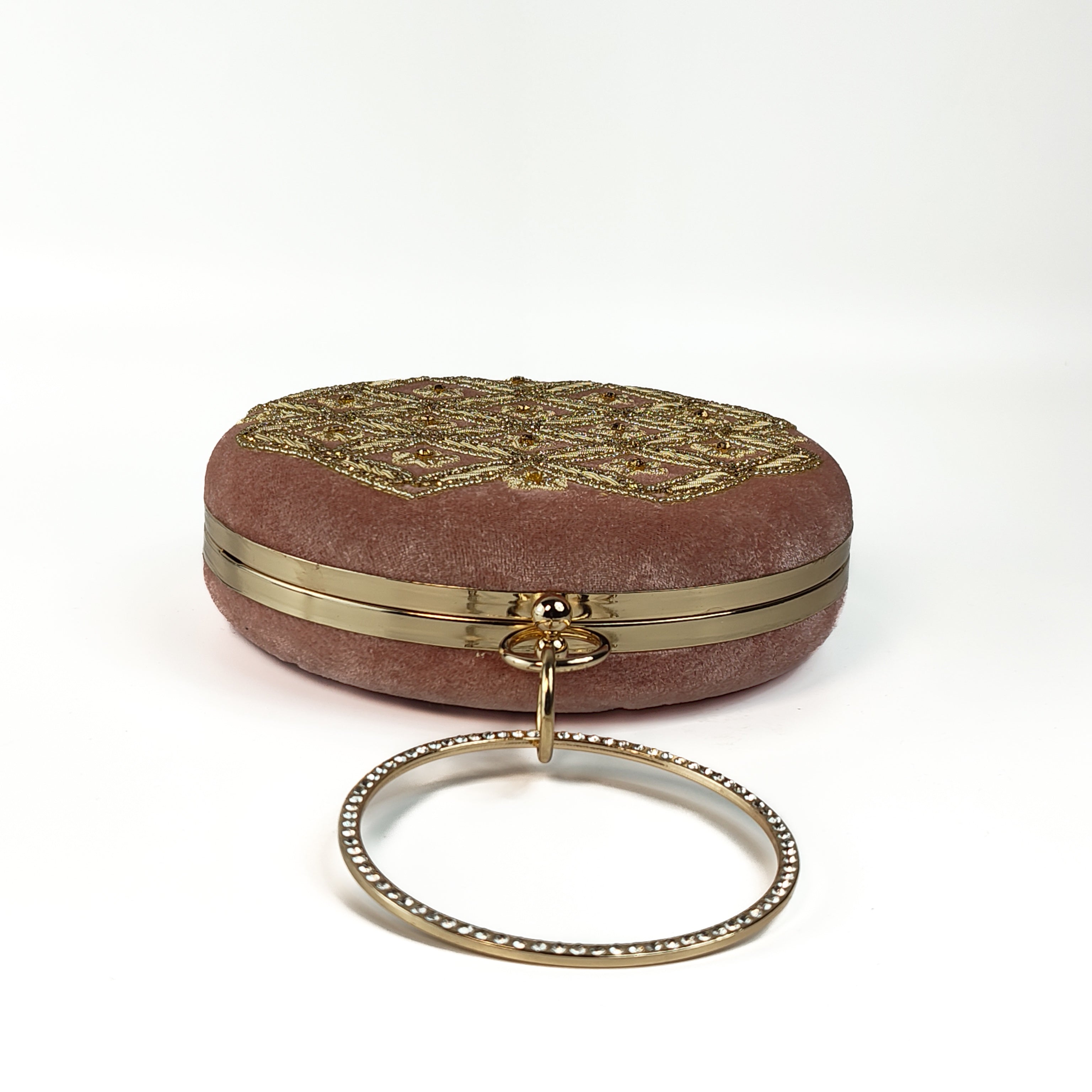 Royal Radiance Velvet Ring Handle Clutch