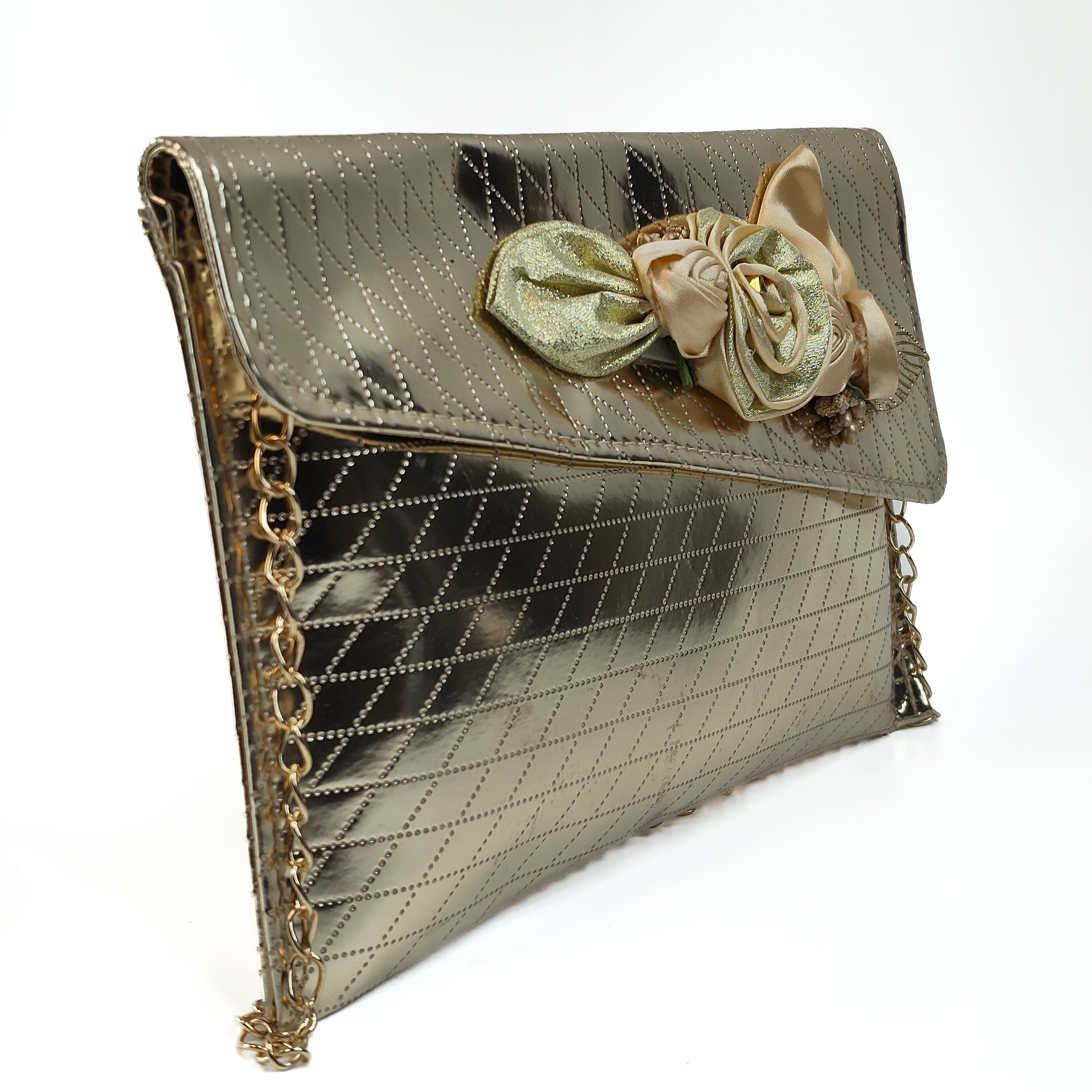 Luxe Flora Gold Soft Clutch
