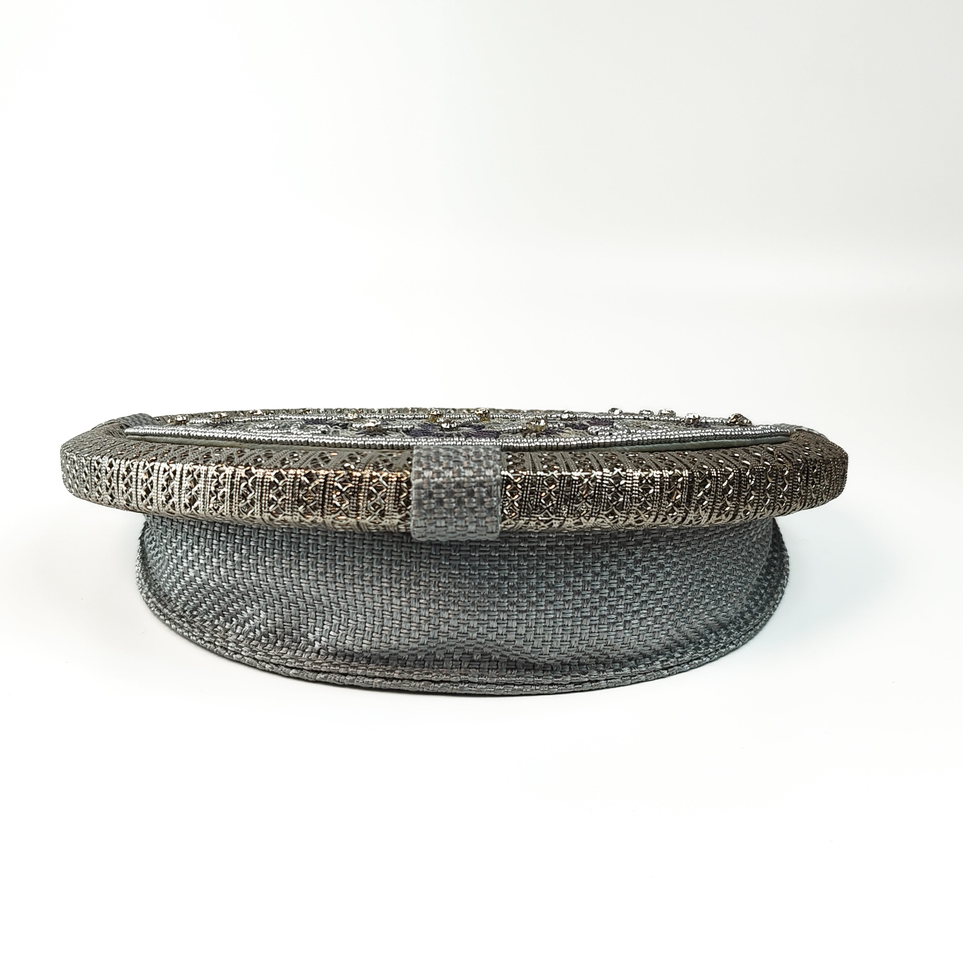 The Silver Mist Round Clutch