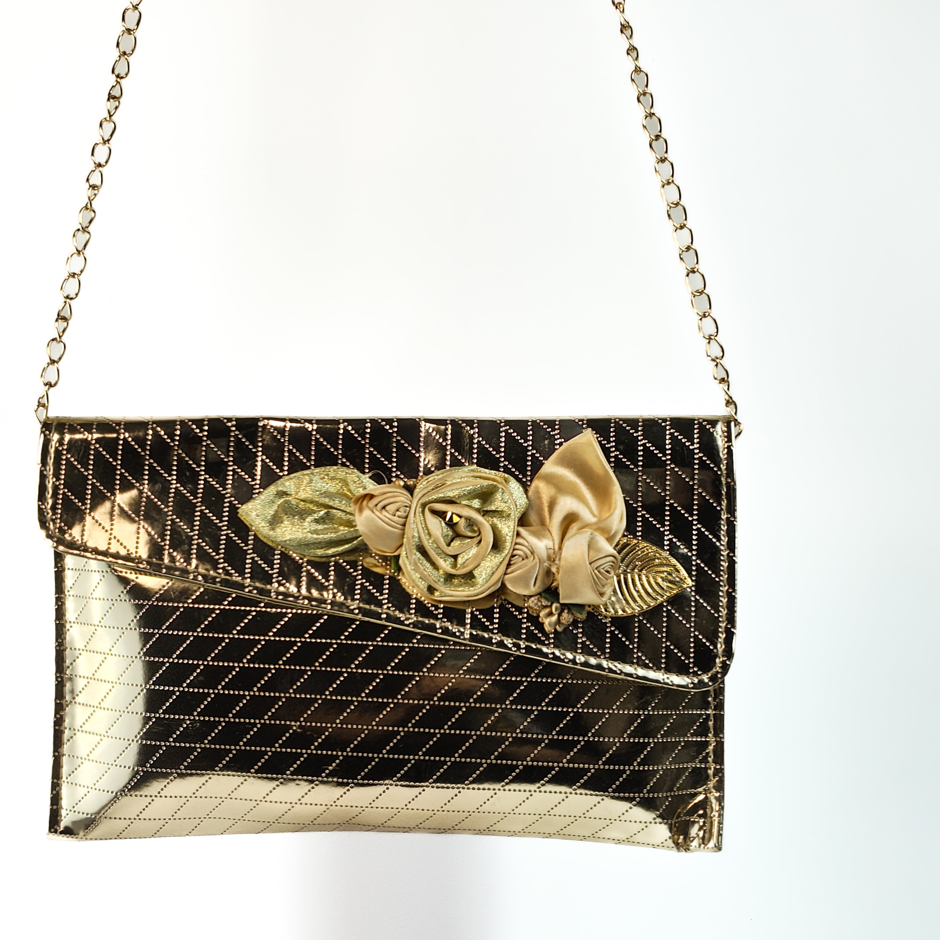 Luxe Flora Gold Soft Clutch