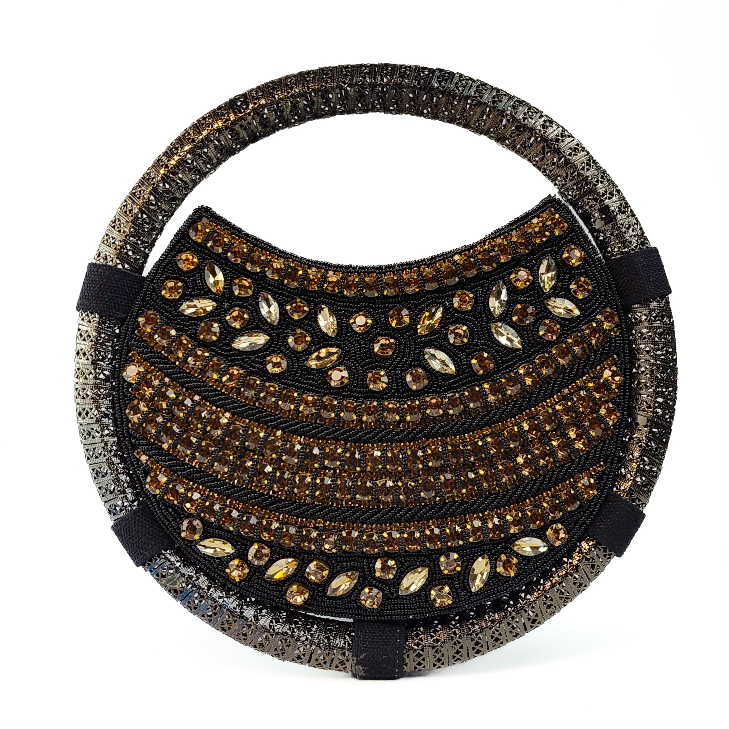 The Gilded Onyx Statement Round Clutch