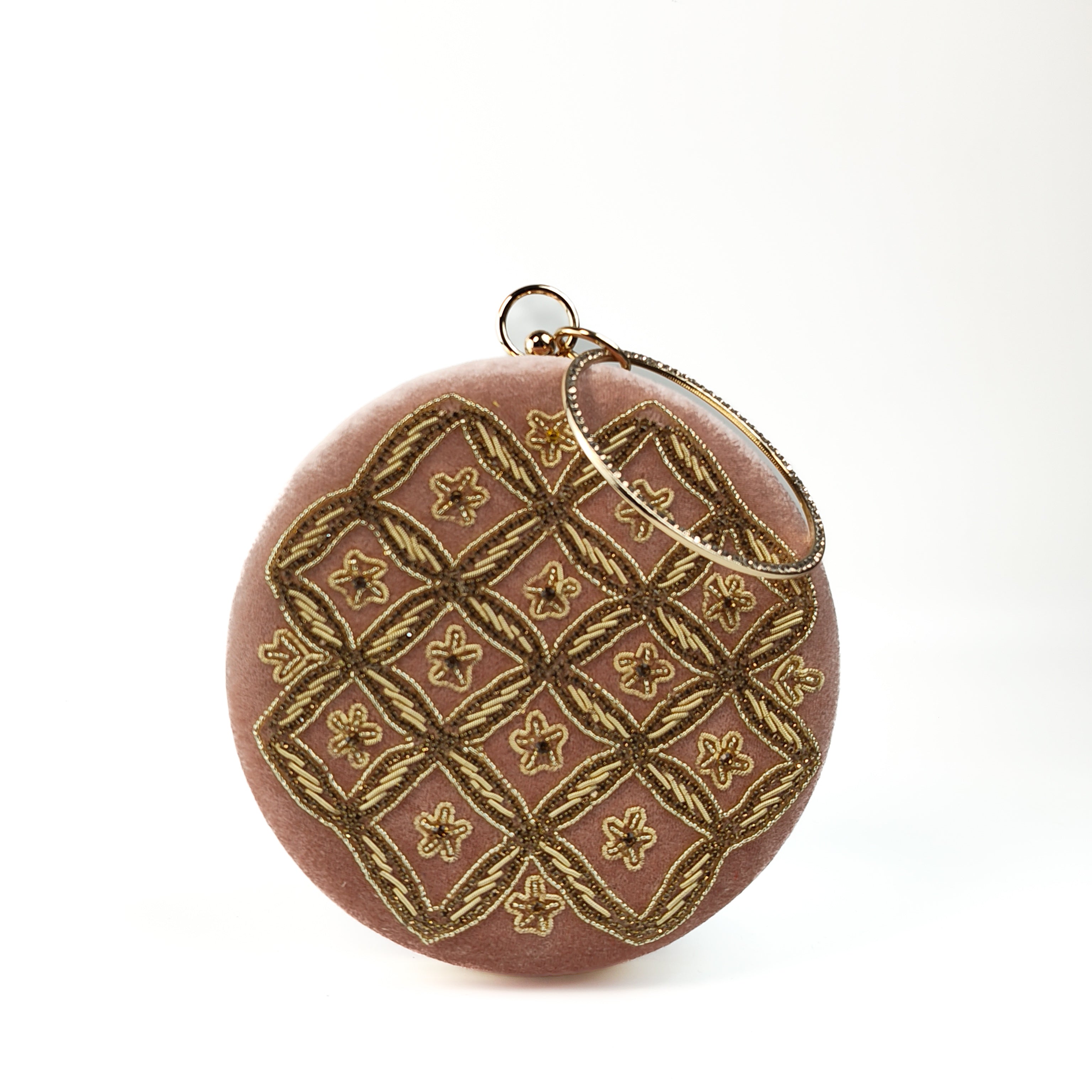 Royal Radiance Velvet Ring Handle Clutch