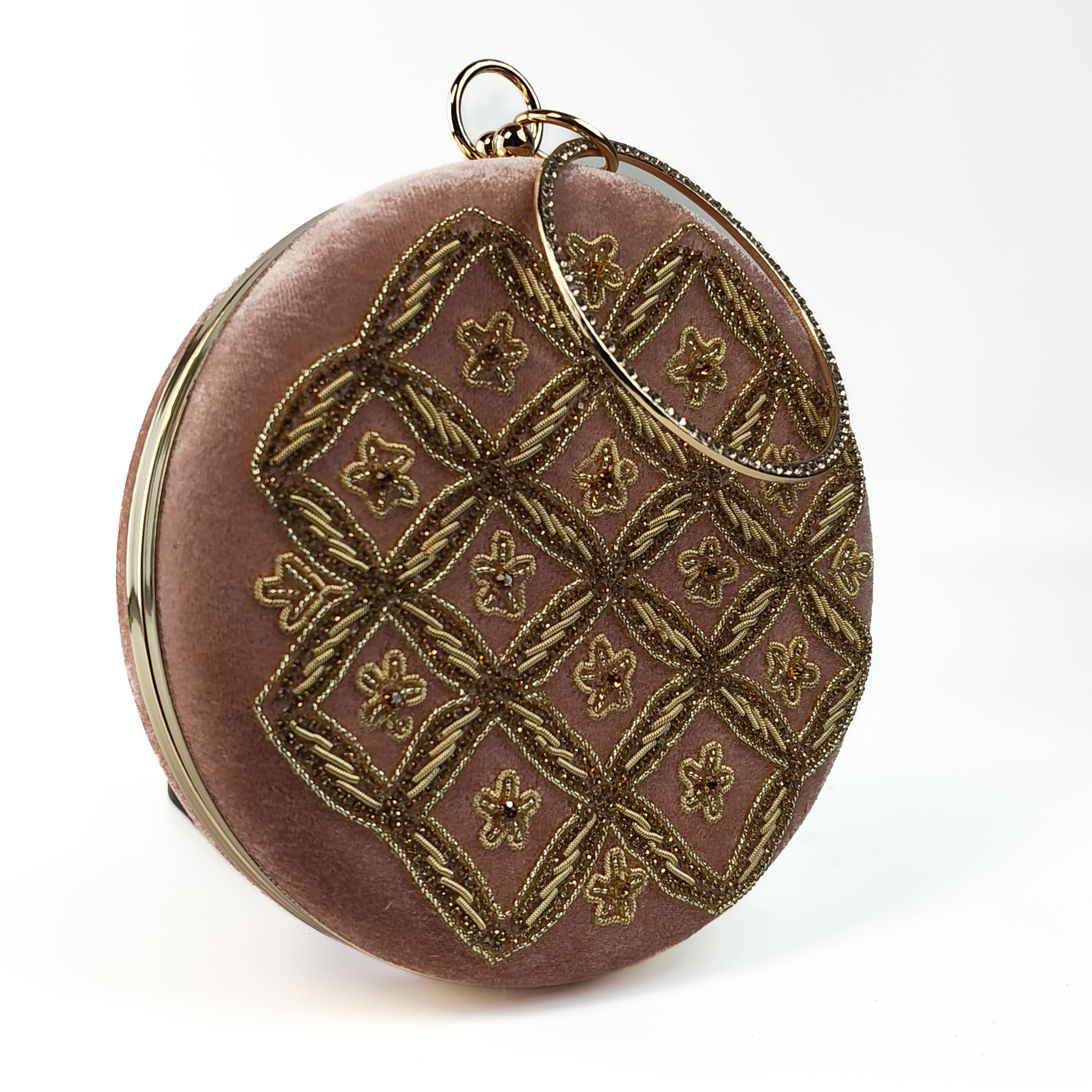 Royal Radiance Velvet Ring Handle Clutch