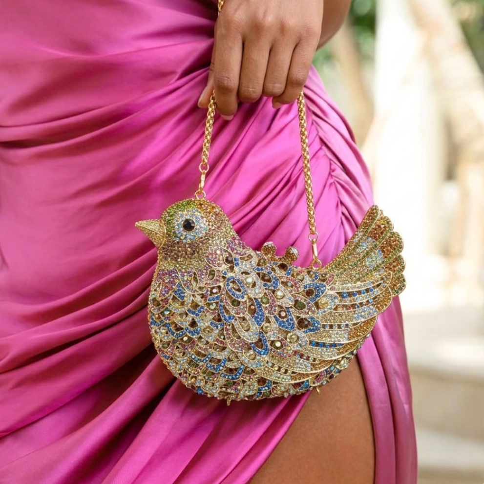 Golden Sparrow Jewel Premium Luxe Clutch