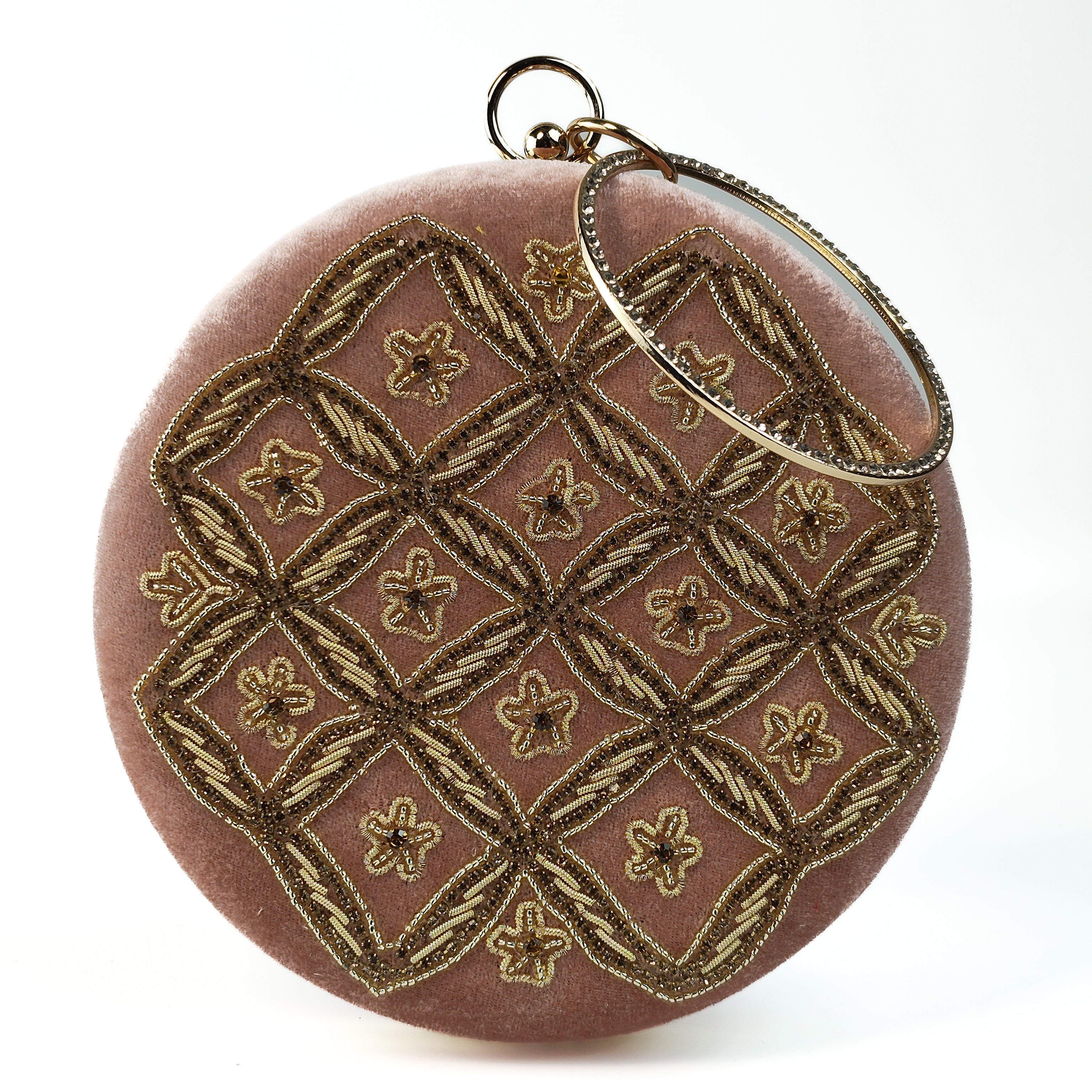 Royal Radiance Velvet Ring Handle Clutch