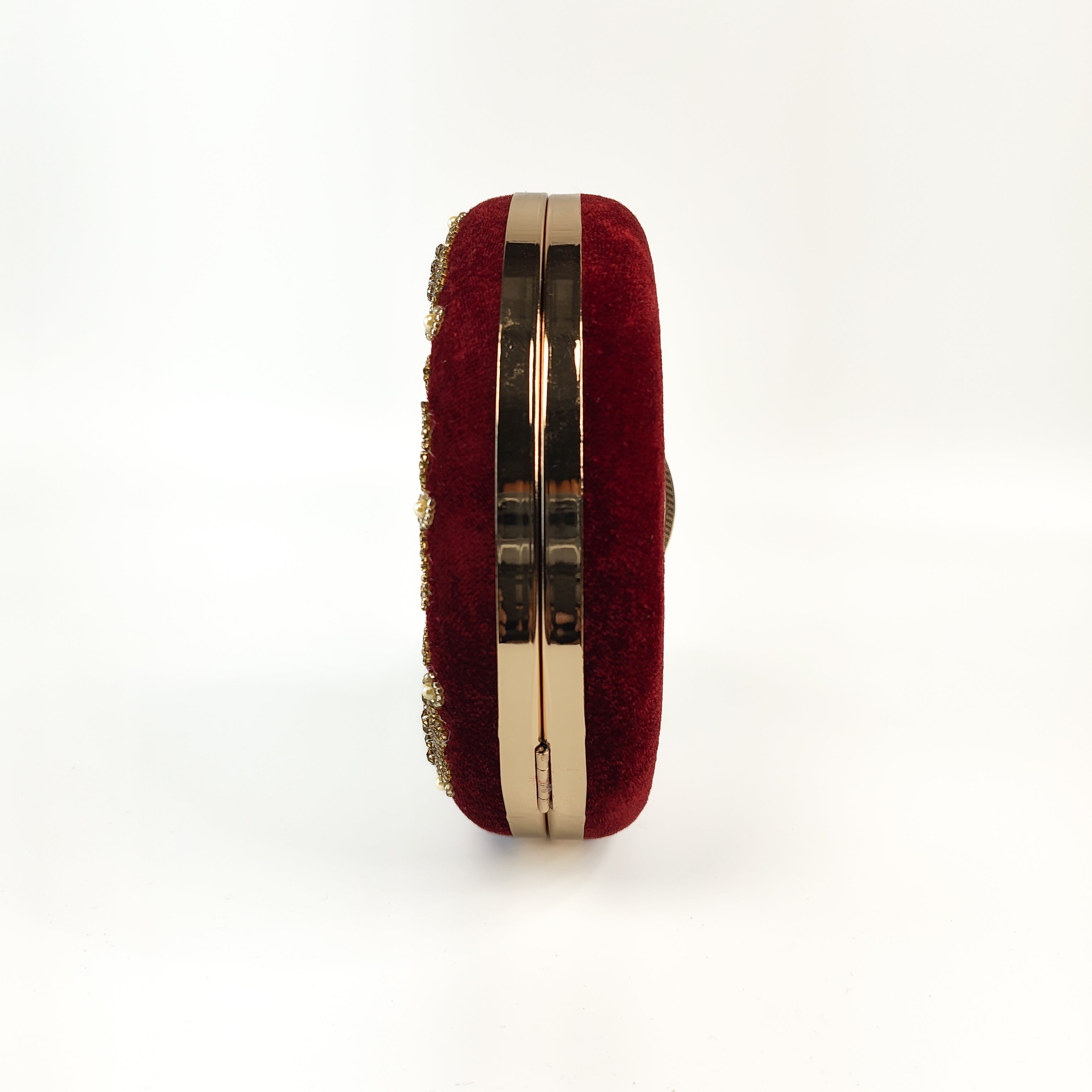 Maroon Majesty Ring Handle Premium Clutch