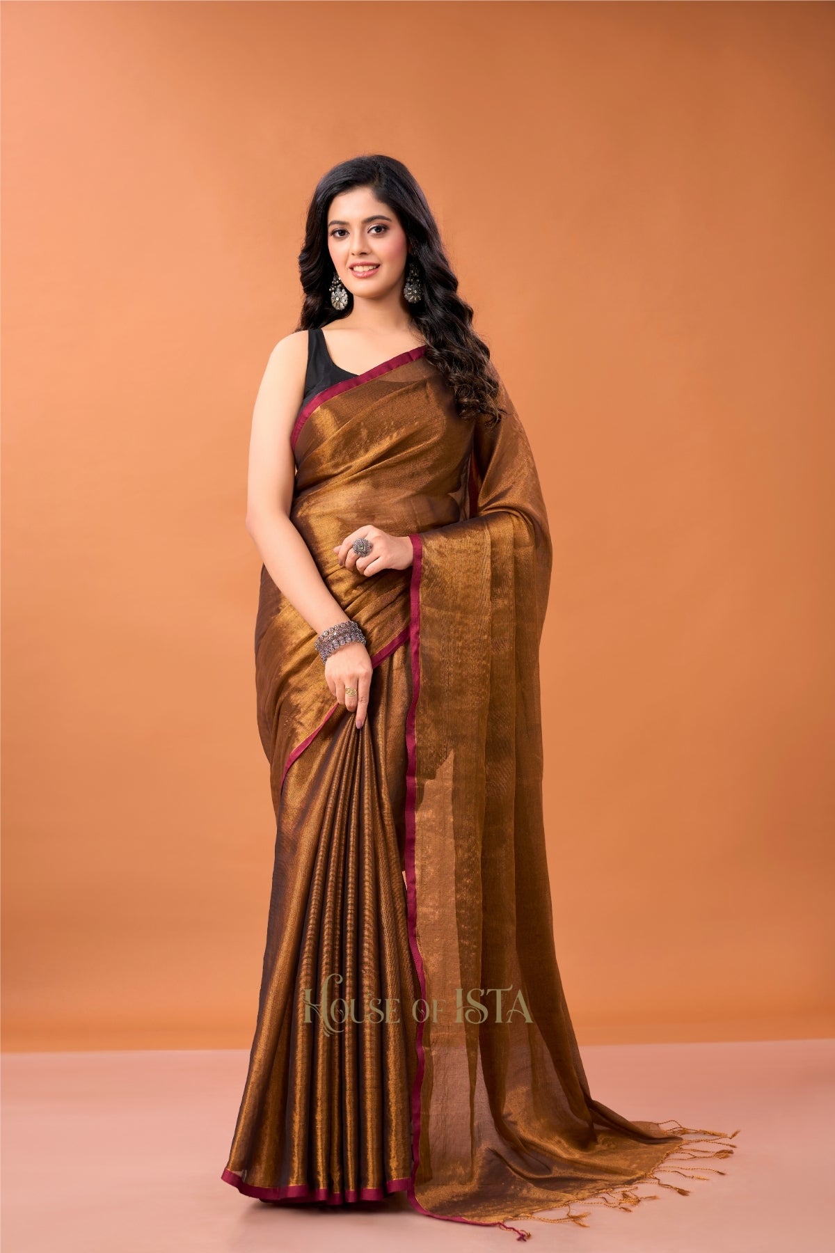 Ether Gold Tissue Cotton Saree